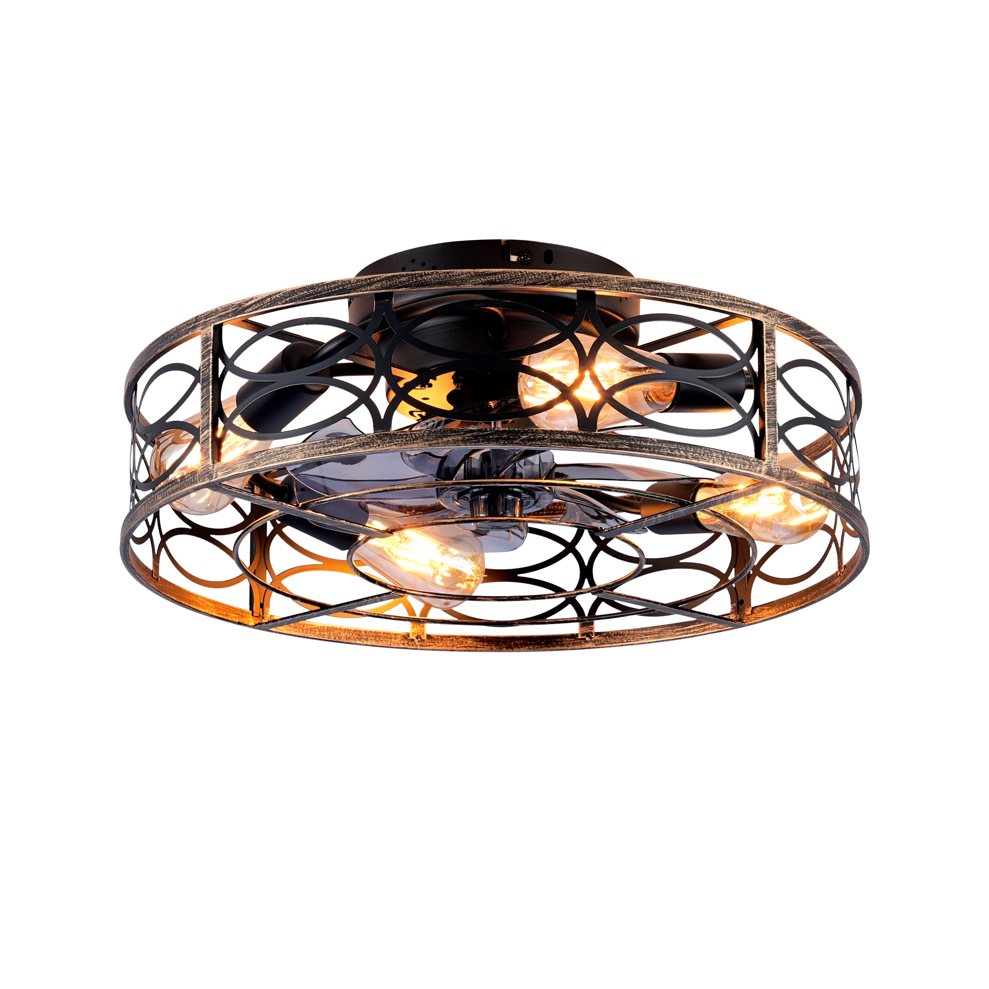 Blisstyle 20-in Black with Farmhouse ABS Blades Ceiling Fan With Light and Remote Control Included 5-Blade