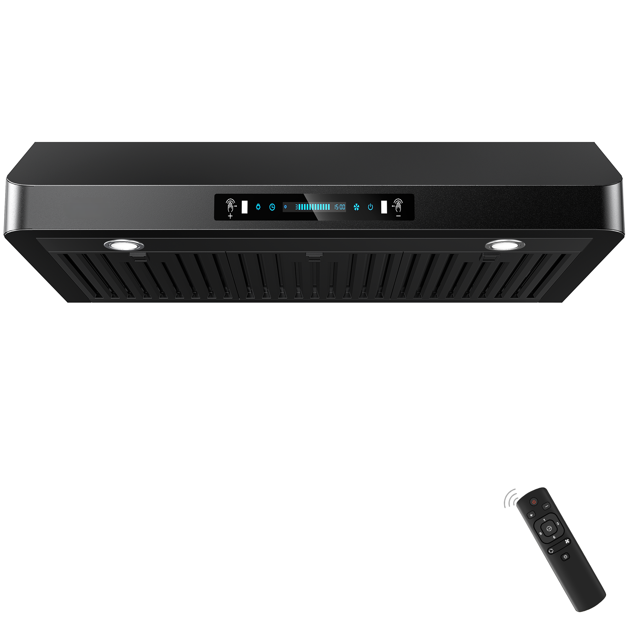 VIKIO VIKC0130BSS 30 inch Ducted 900-CFM Black Under Cabinet Range Hood with Charcoal Filter