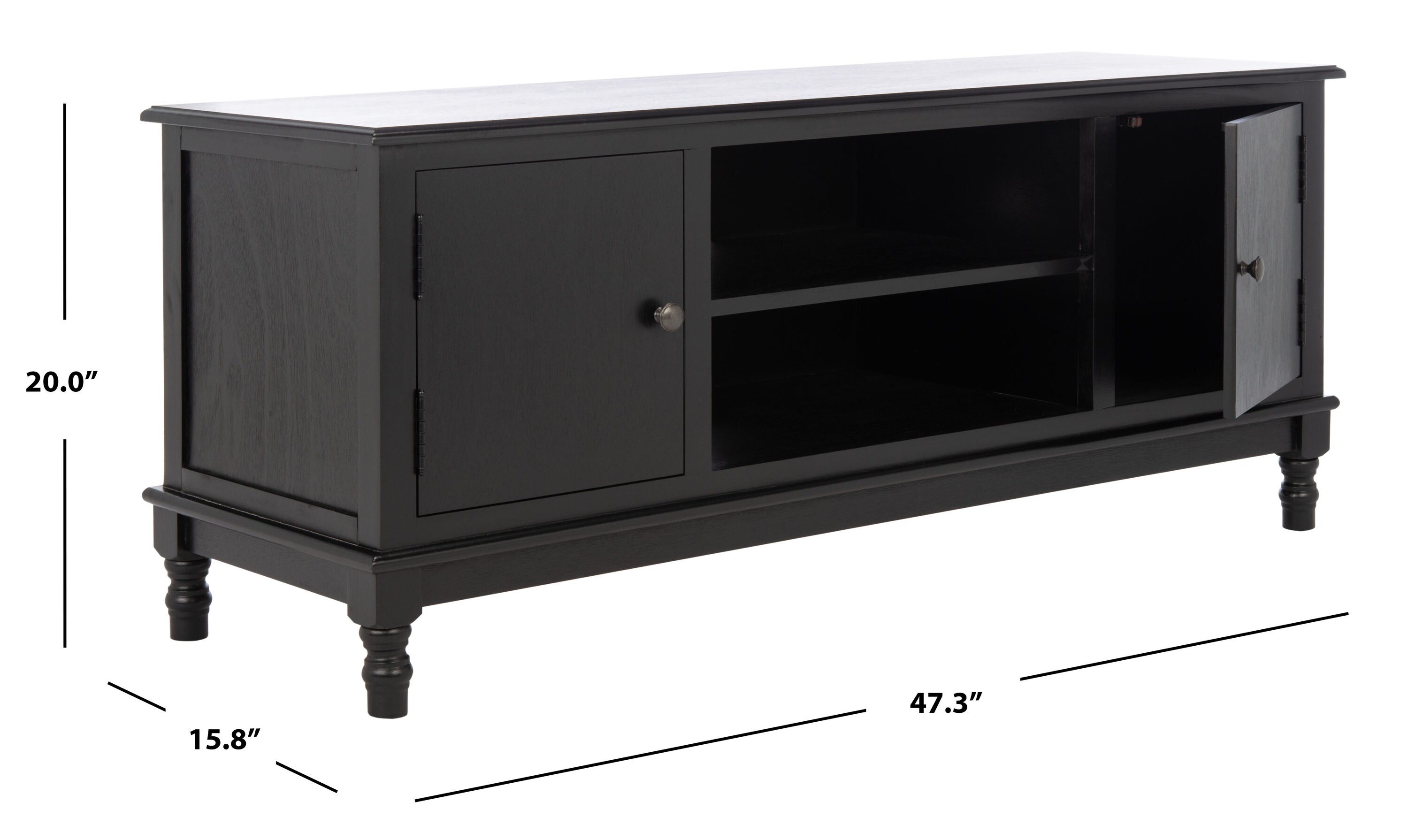 Safavieh Ozark Transitional Black TV Stand (Accommodates TVs up to 60 ...