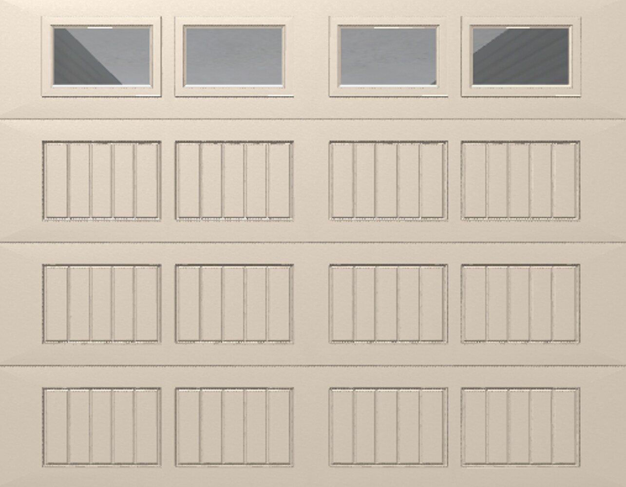 Classic Steel Model 8000 9-ft x 7-ft Almond Single Garage Door with Windows in Off-White | - Wayne Dalton WD8000SAC97