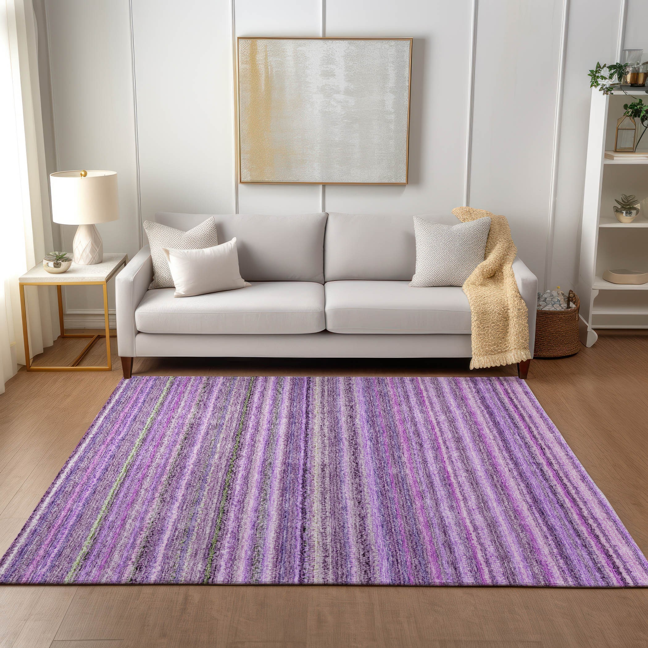 Addison Rugs ACN598PP30X46 Chantille ACN598PP 2 x 3 (ft) Polyester Purple Rectangular Indoor/Outdoor Abstract Machine washable Area rug