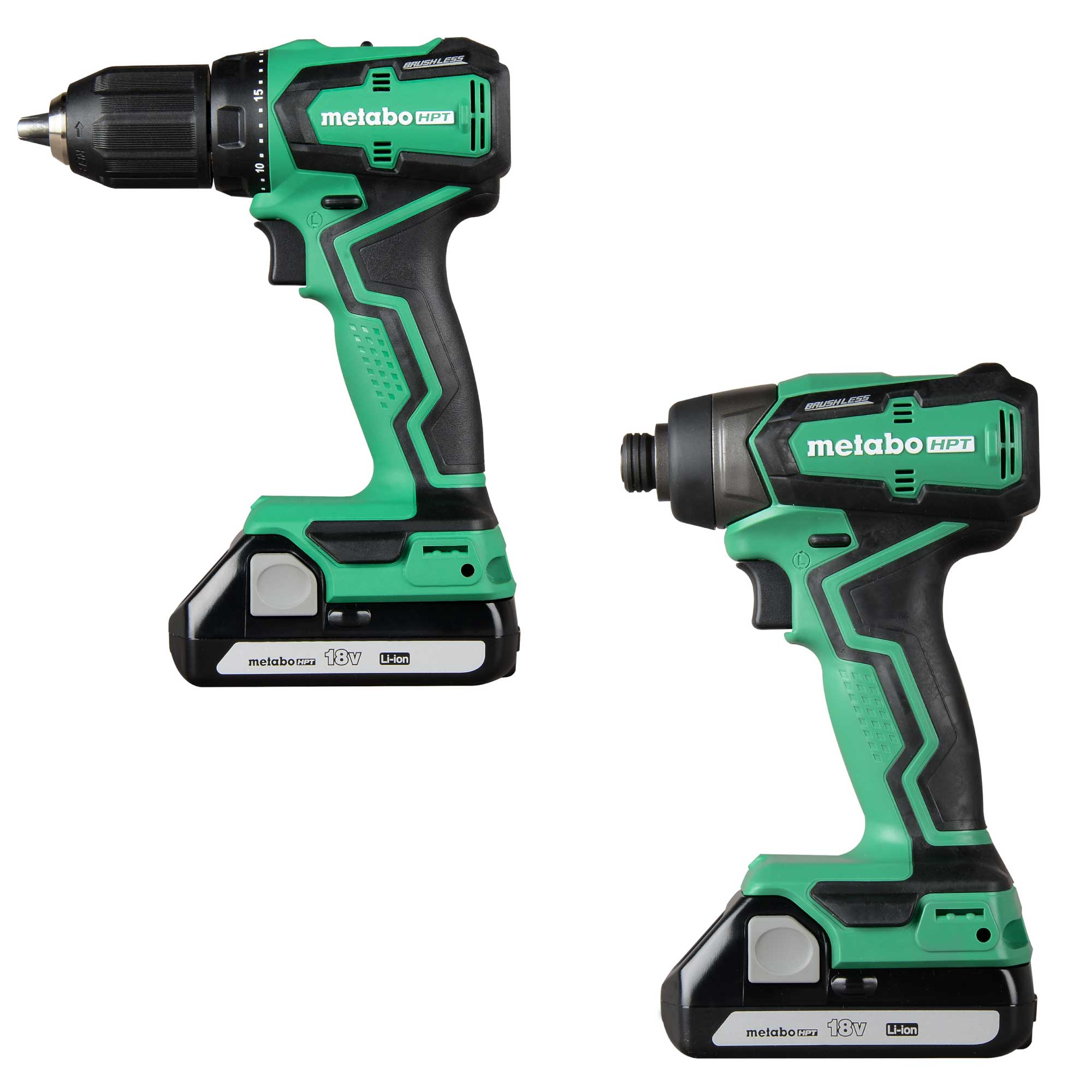 Metabo HPT MultiVolt 18-volt 1/2-in Keyless Brushless Cordless Drill (2-batteries included and Charger included) with MultiVolt 18-volt 1/4-in