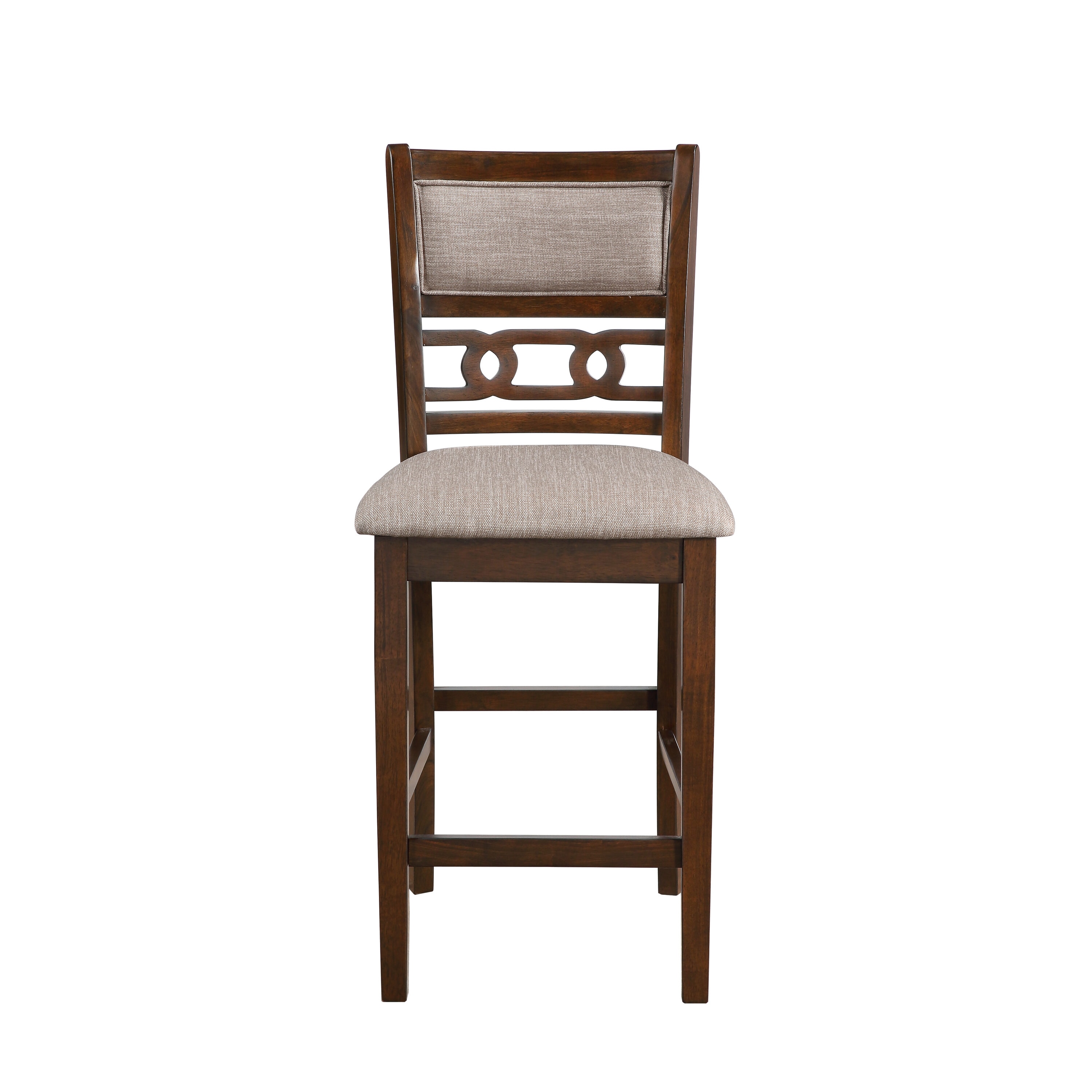 Gia Cherry 3 Piece 30" Counter Height Dining Set with Light Brown Cushions