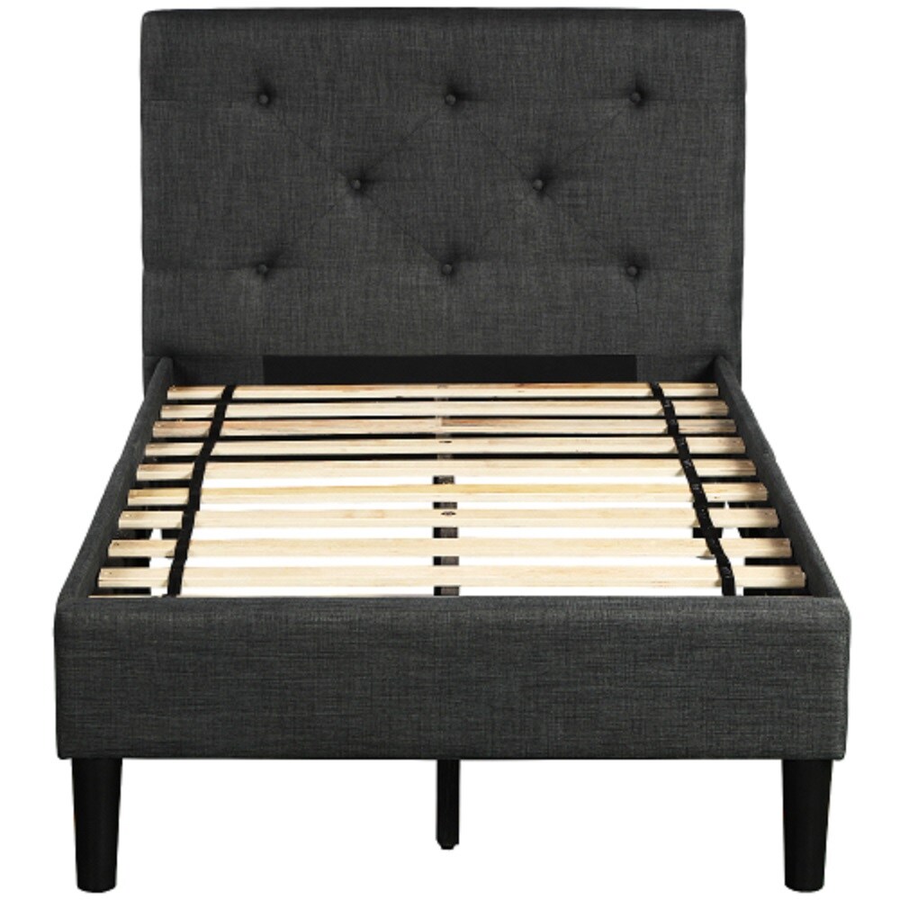 CASAINC LY-WF130EAA Gray Twin Upholstered Platform Bed