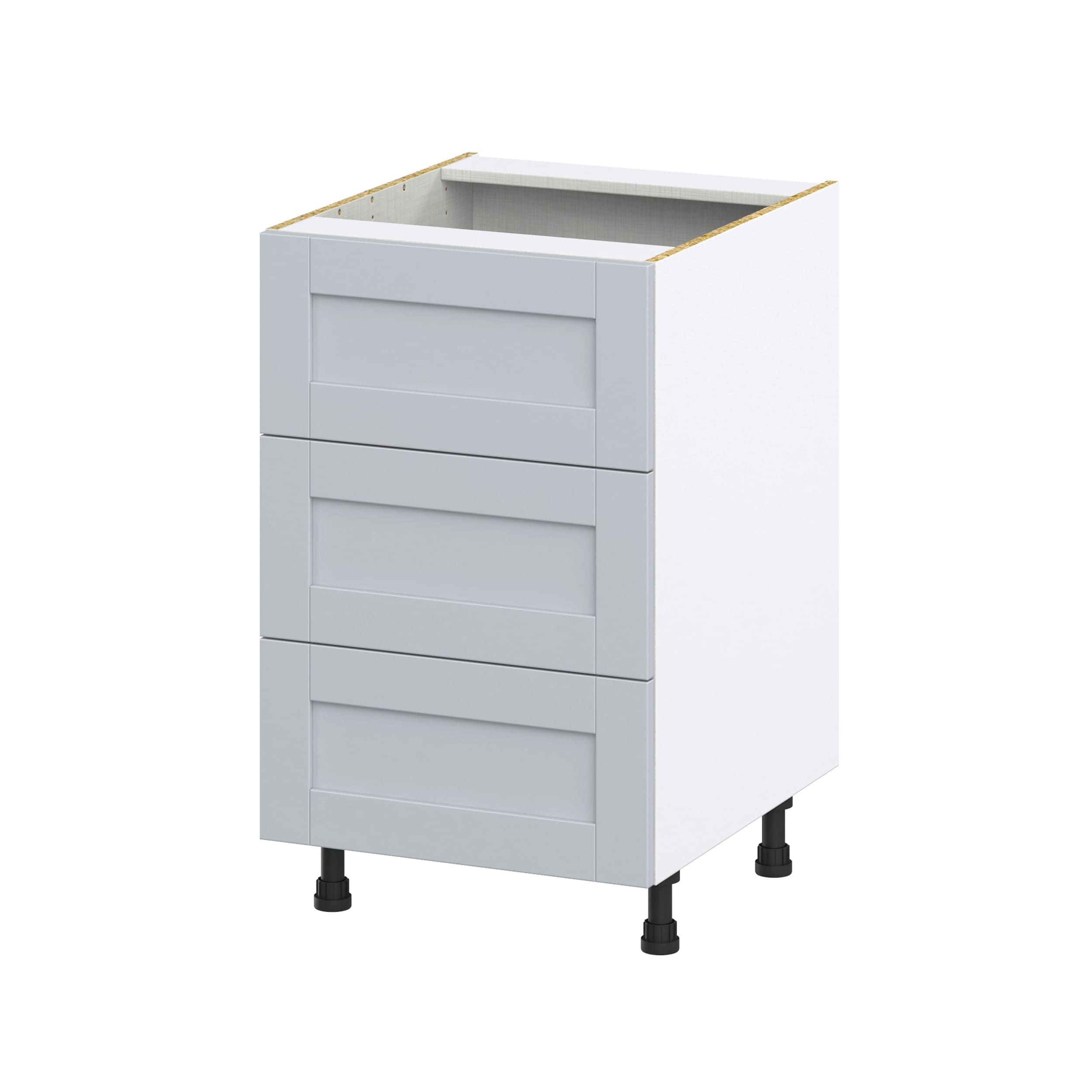 Hugo&Borg Charlesberg 12-in W x 34.5-in H x 21-in D Gray 3-Drawer Base Fully Assembled Cabinet (Recessed Panel Style)