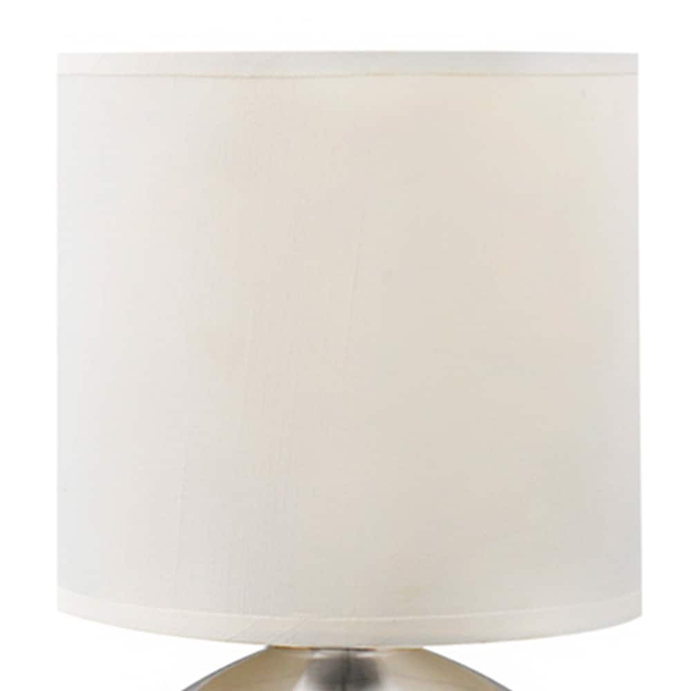 Catalina 9.25-in Brushed Nickel 4-way Table Lamp with Fabric Shade in ...