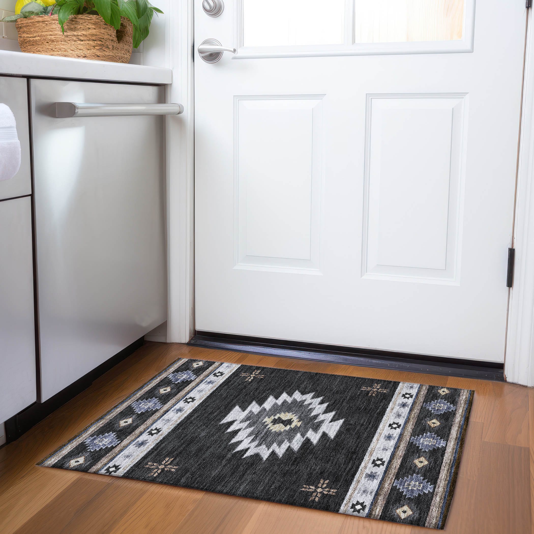 Addison Rugs AMF179MI20X30 Mayfield AMF179MI 2 x 3 (ft) Loomed Polyester Midnight Rectangular Indoor Geometric Machine washable Area rug