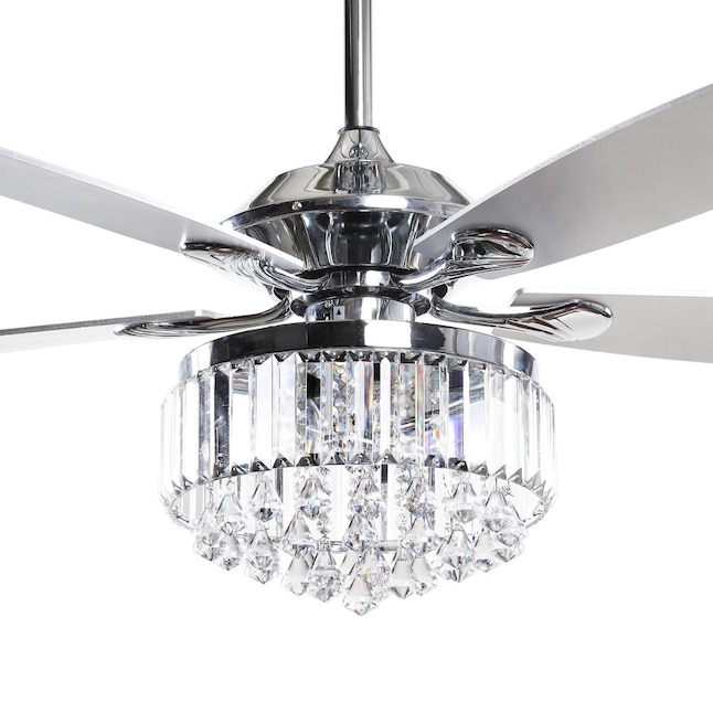 Matrix Decor Fandelier 52-in Chrome LED Indoor Chandelier Ceiling Fan with  Light Remote (5-Blade) in the Ceiling Fans department at Lowes.com