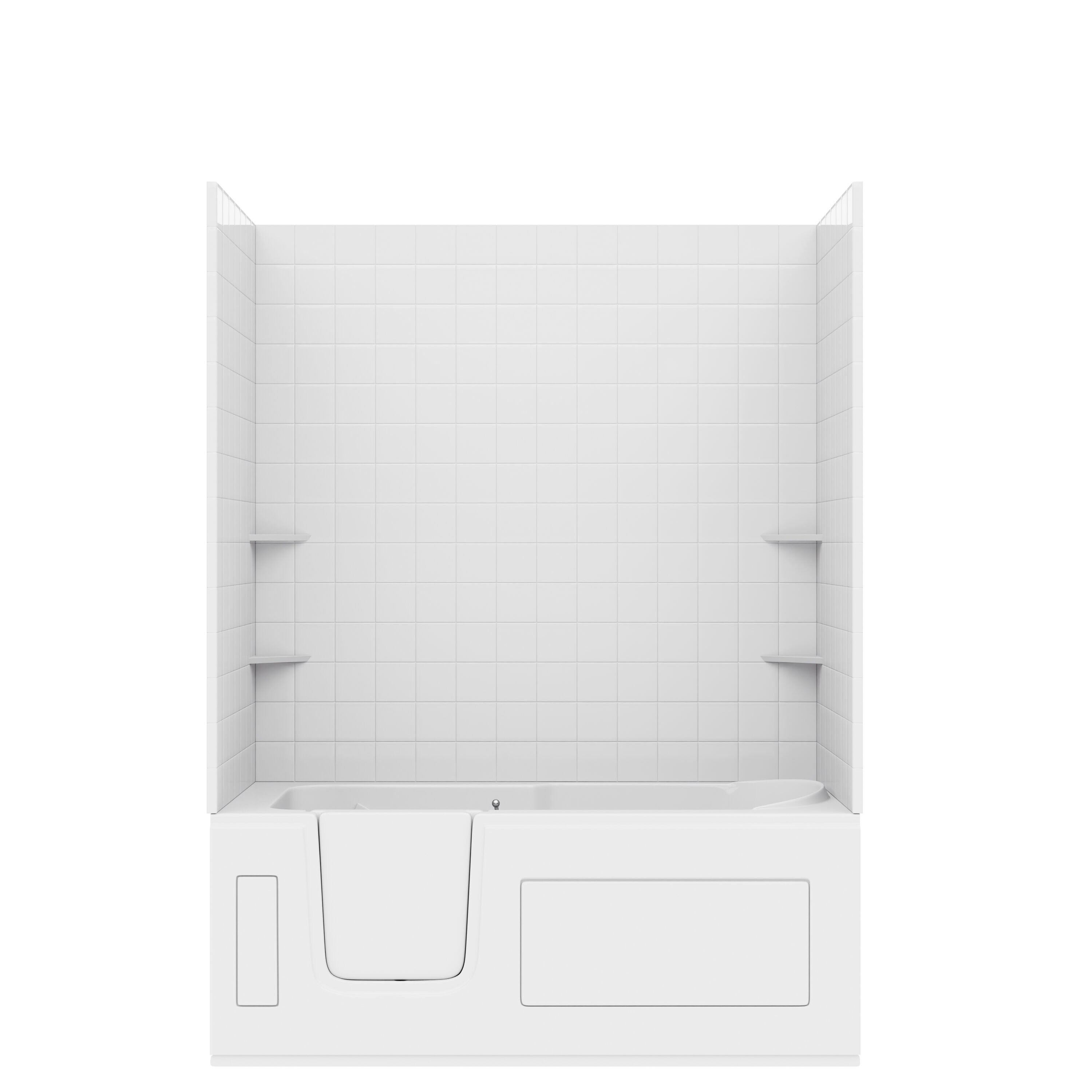 Endurance Nova Heated Series 29.5-in x 58.5-in White Acrylic Rectangle Walk-in Whirlpool Tub with Faucet Hand Shower with Drain ( Left Drain )