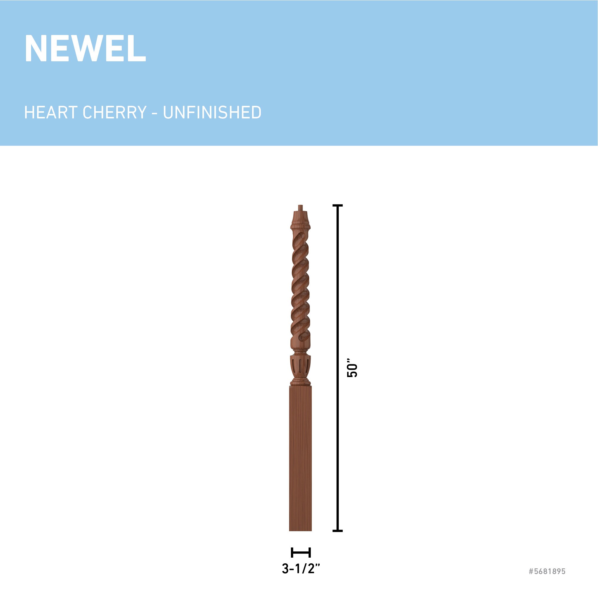 L.J. Smith Stair Systems LJT-3014-HC SB Interior-Stairpart-Newel-Posts - View #3