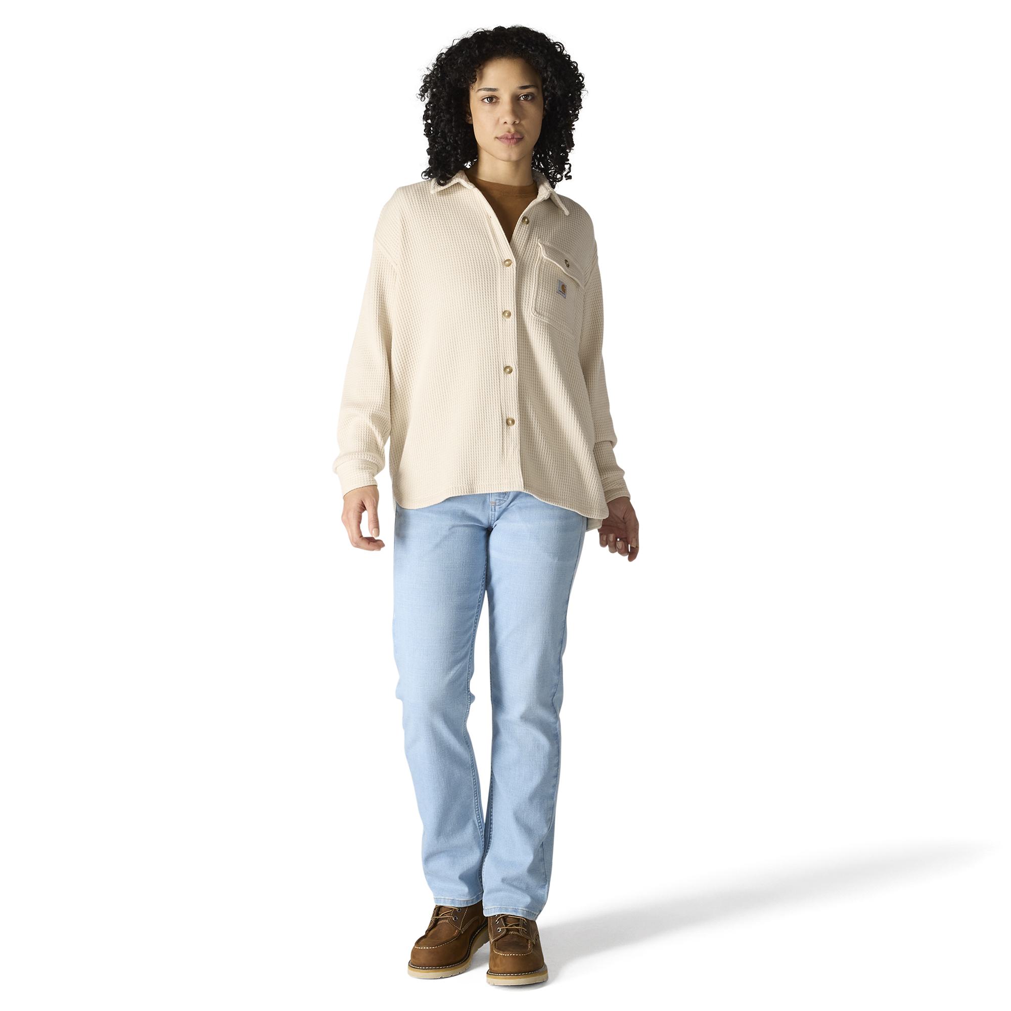 Carhartt Women's Off-white Heavy weight Knit Long sleeve Button