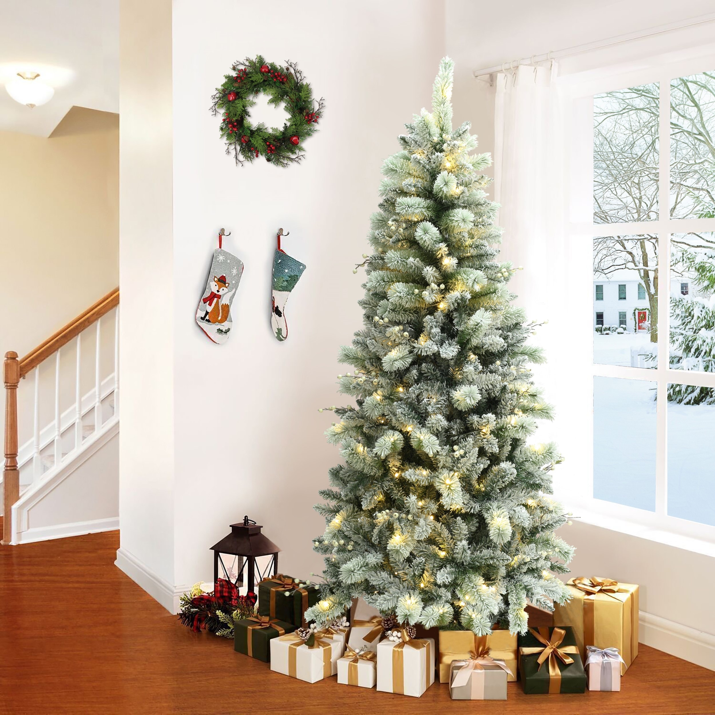 LuxenHome WHAP1785 Artificial-Christmas-Trees - View #3