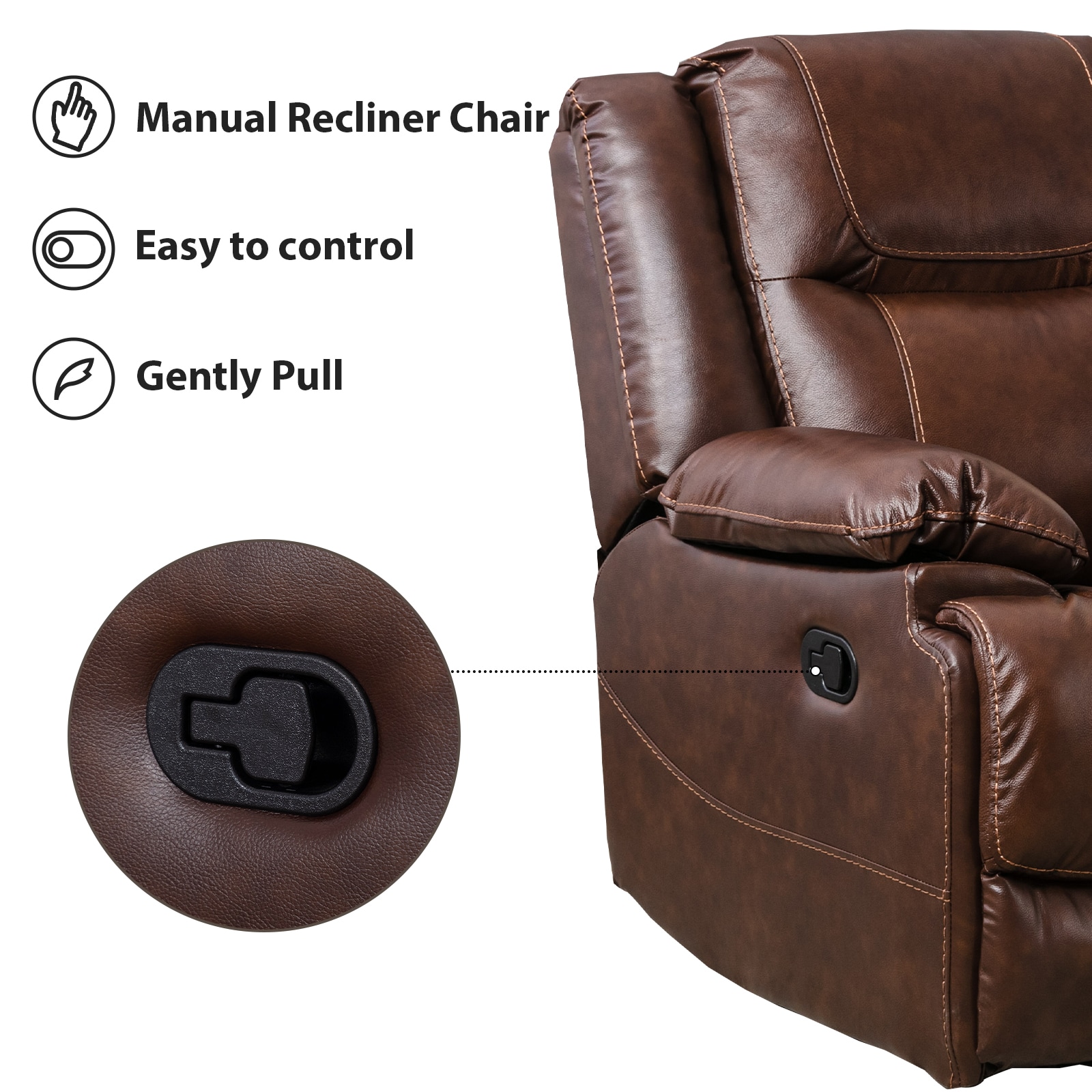 Canmov leather on sale recliner chair