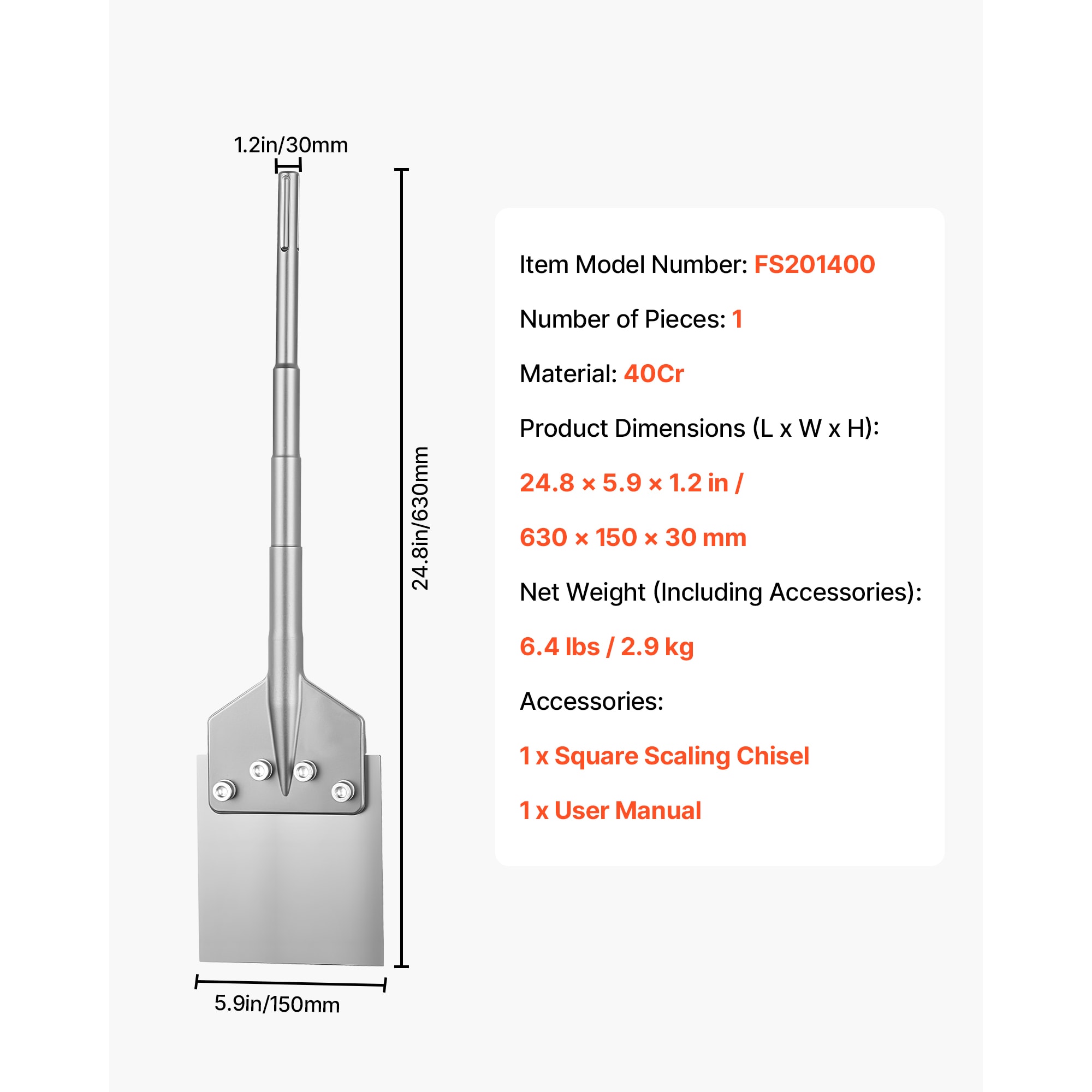 VEVOR SCPJDHPJ1JTS18137V0 Chisel-Bits - Thumbnail View #2