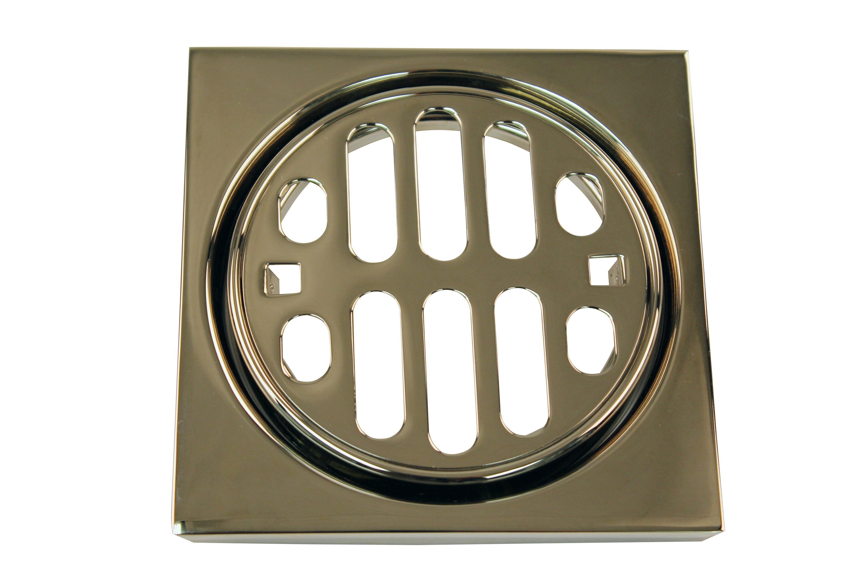 4-1/4 in. Round Snap-In Polished Brass Shower Drain Cover