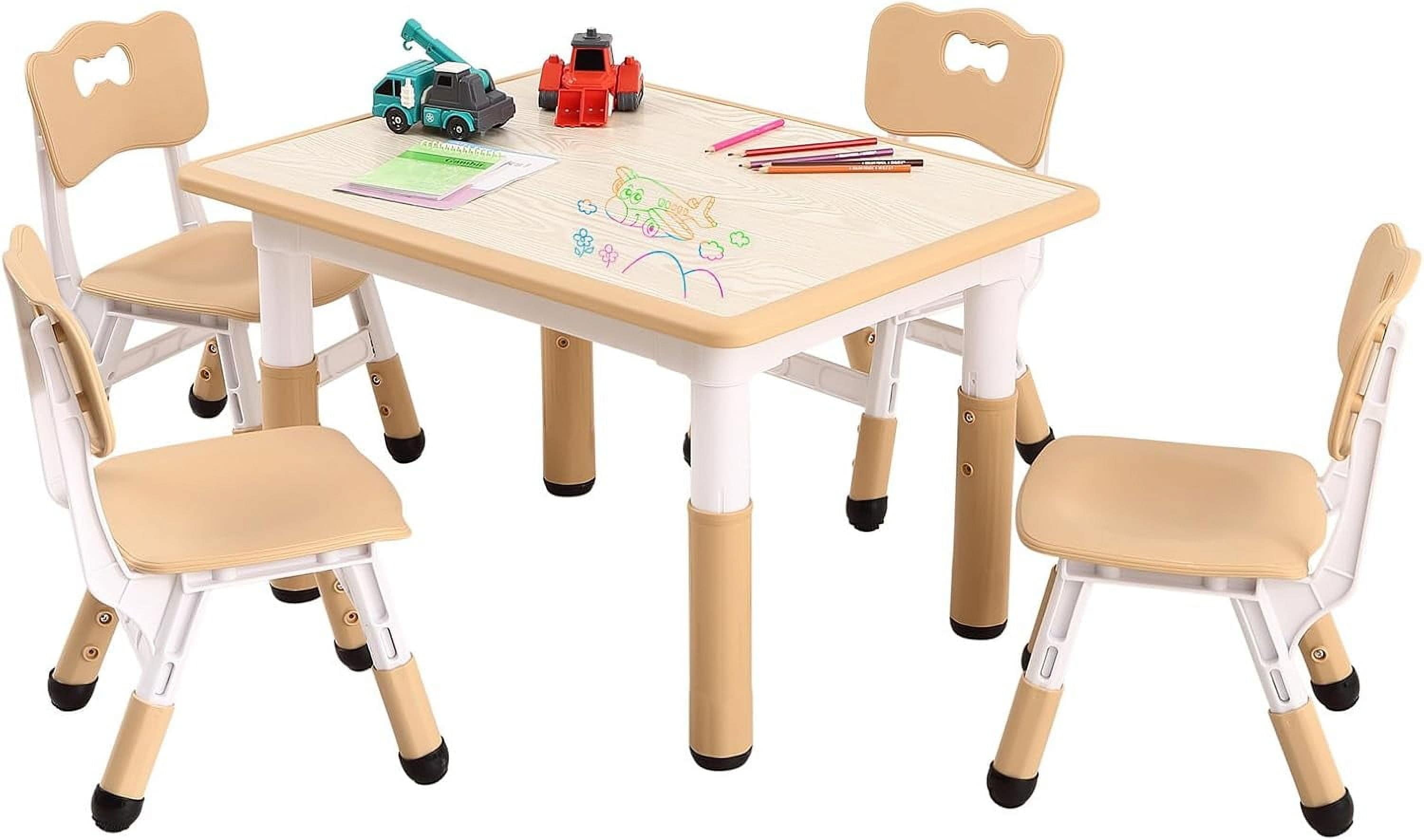 GAOMON Adjustable Table and 4 Chairs Set- Height Adjustable Graffiti ...