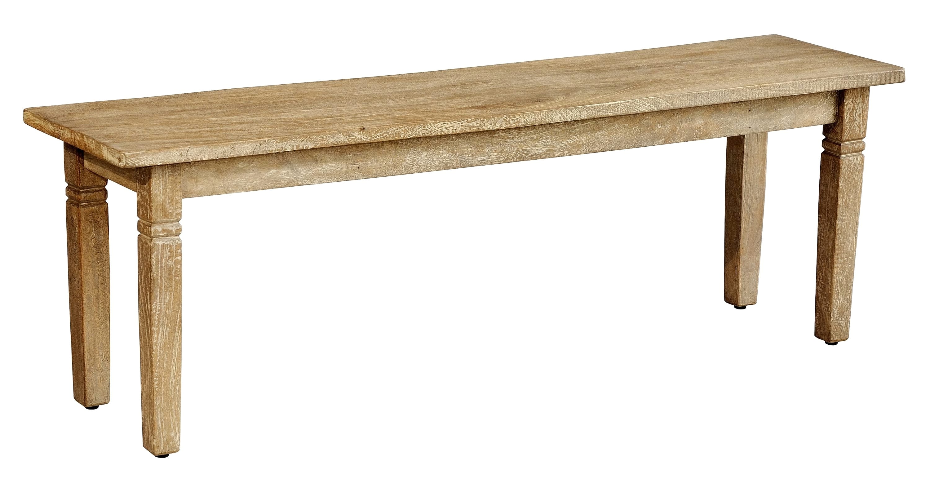 Casual Elements MAH408-M1F Casual Rustic Mango Grey Wash Accent Bench 53-in x 14-in x 18-in