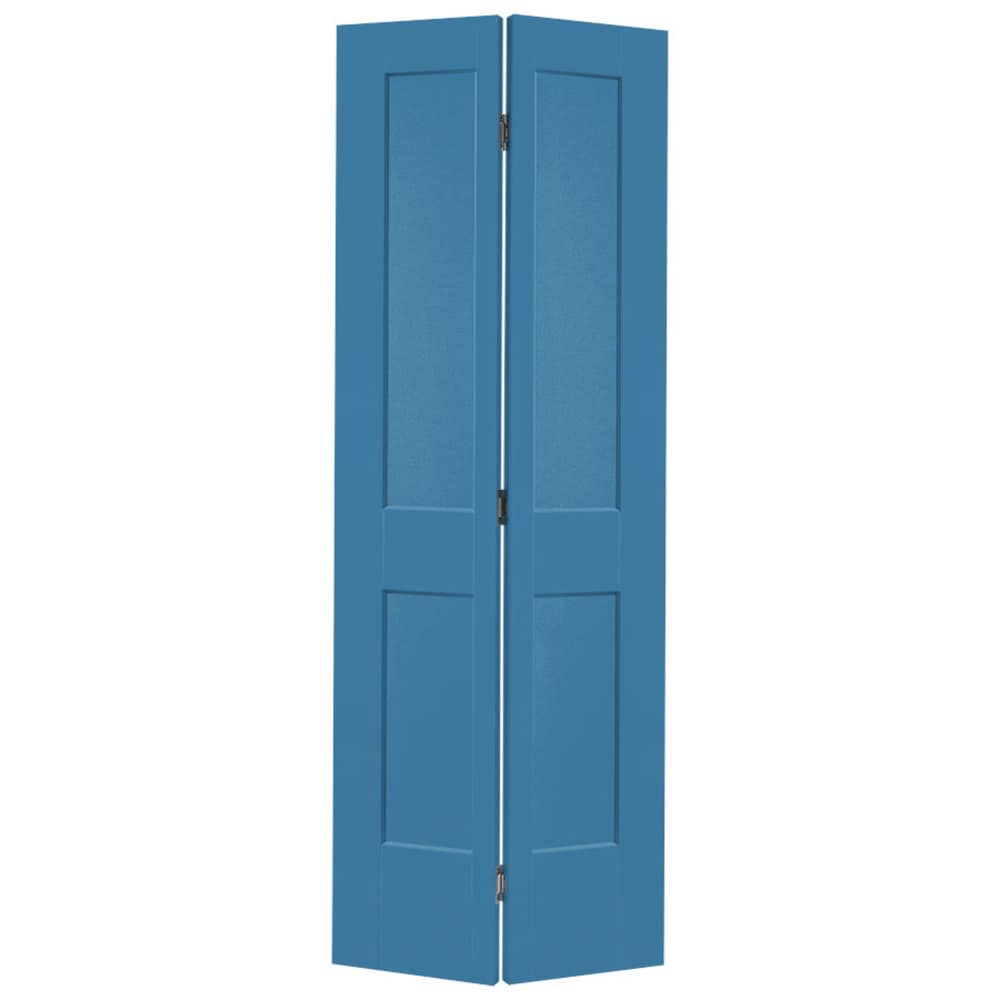 Masonite 826490 Logan 24-in x 80-in Blue Heron 2-panel square Smooth Hollow core Prefinished Molded composite Closet Bifold Door ( Hardware Included )