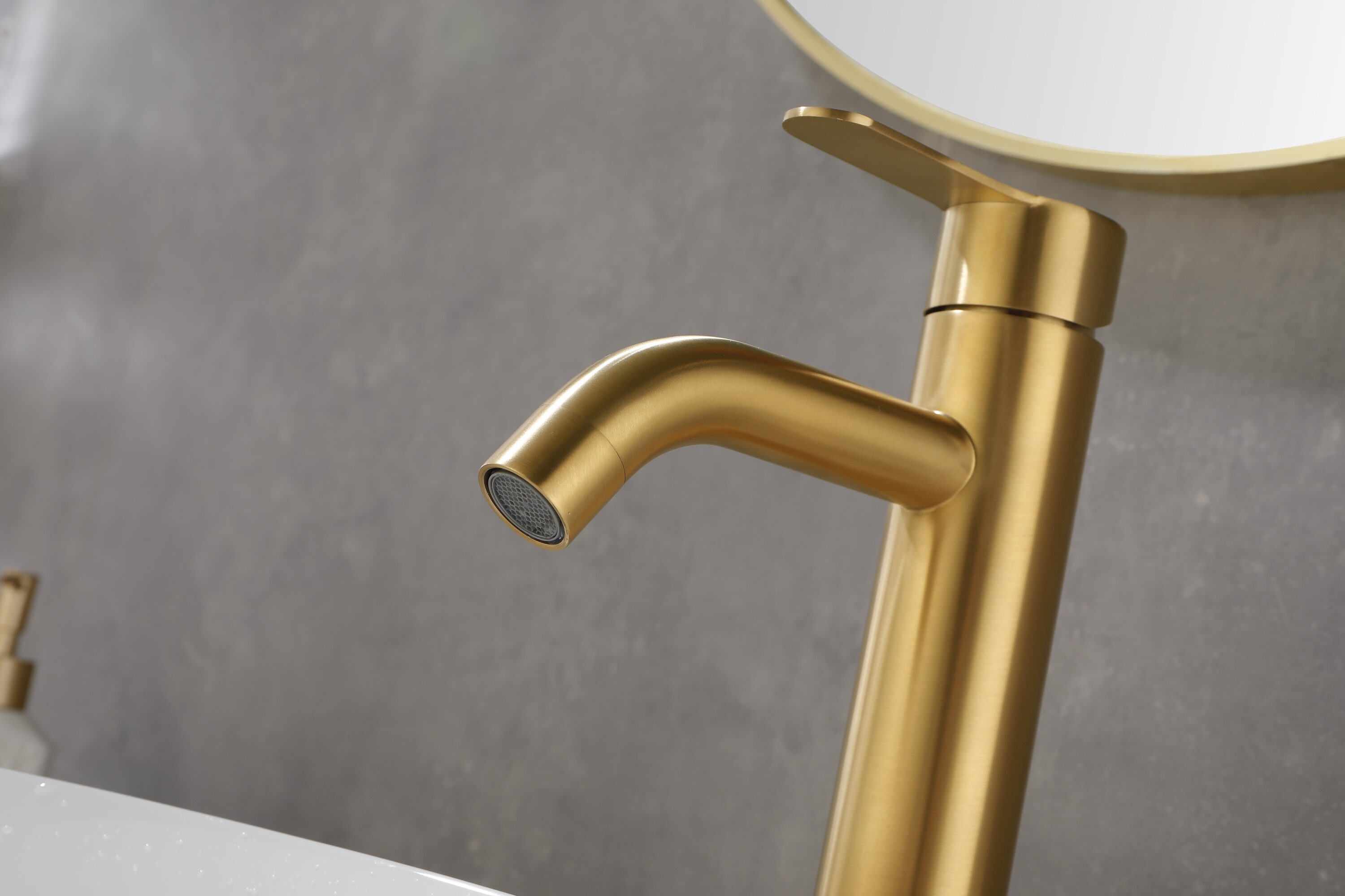 Brushed Gold Stainless Steel Single Handle Waterfall Faucet
