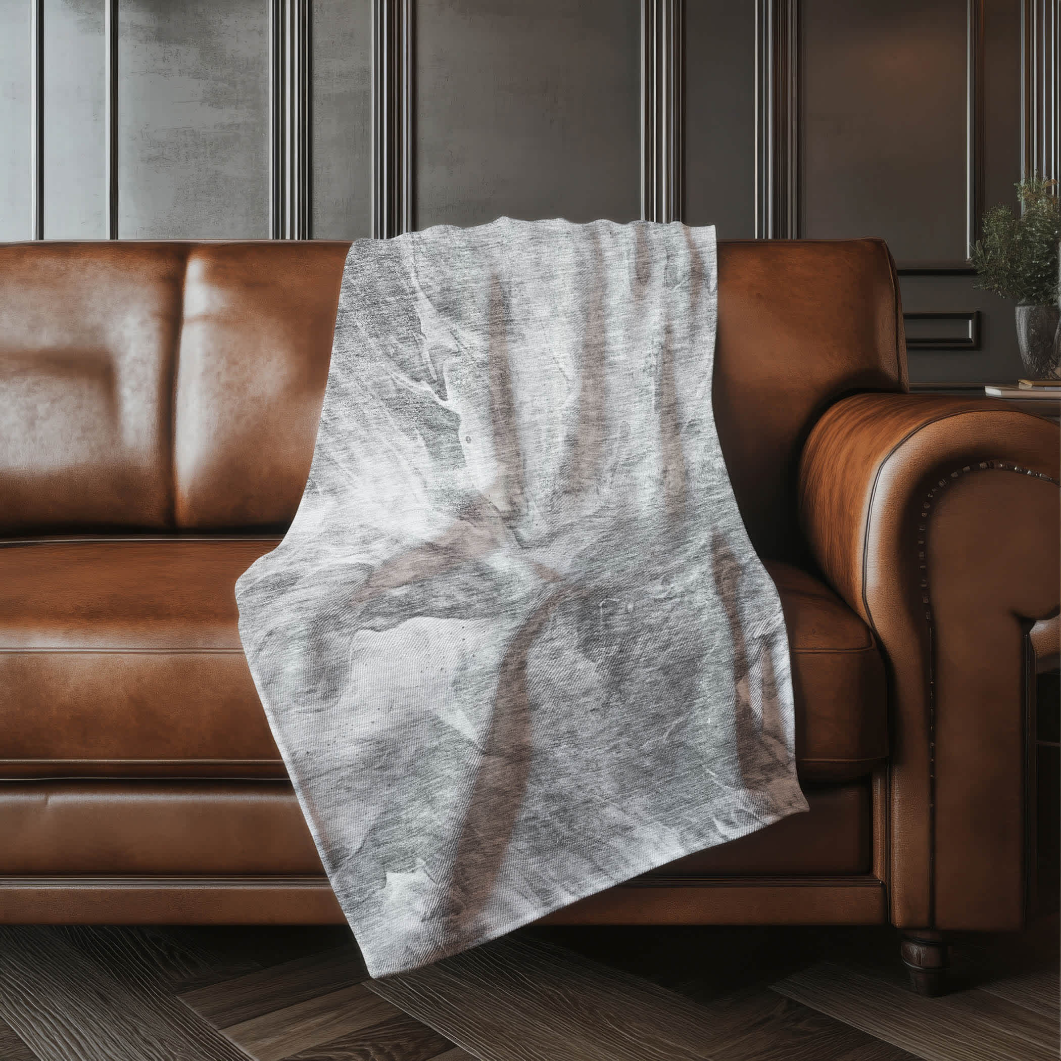 Premium Machine Washable Addison ASB641 Gray 50 x 70 inches Sherpa Throw Blanket