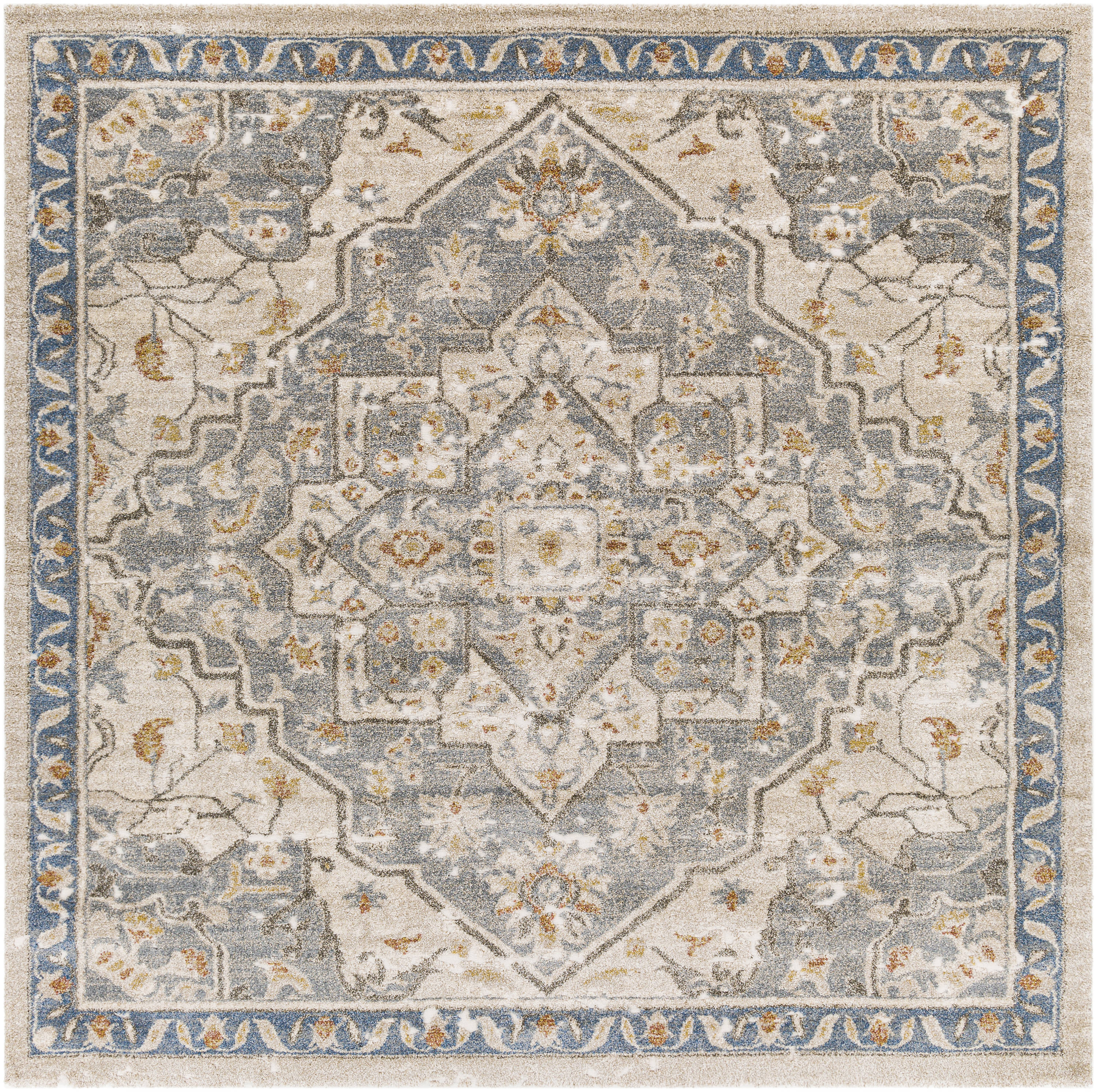 Livabliss TUS2309-710SQ Tuscany 8 x 8 (ft) Polypropylene Charcoal Square Indoor Medallion Oriental Area rug