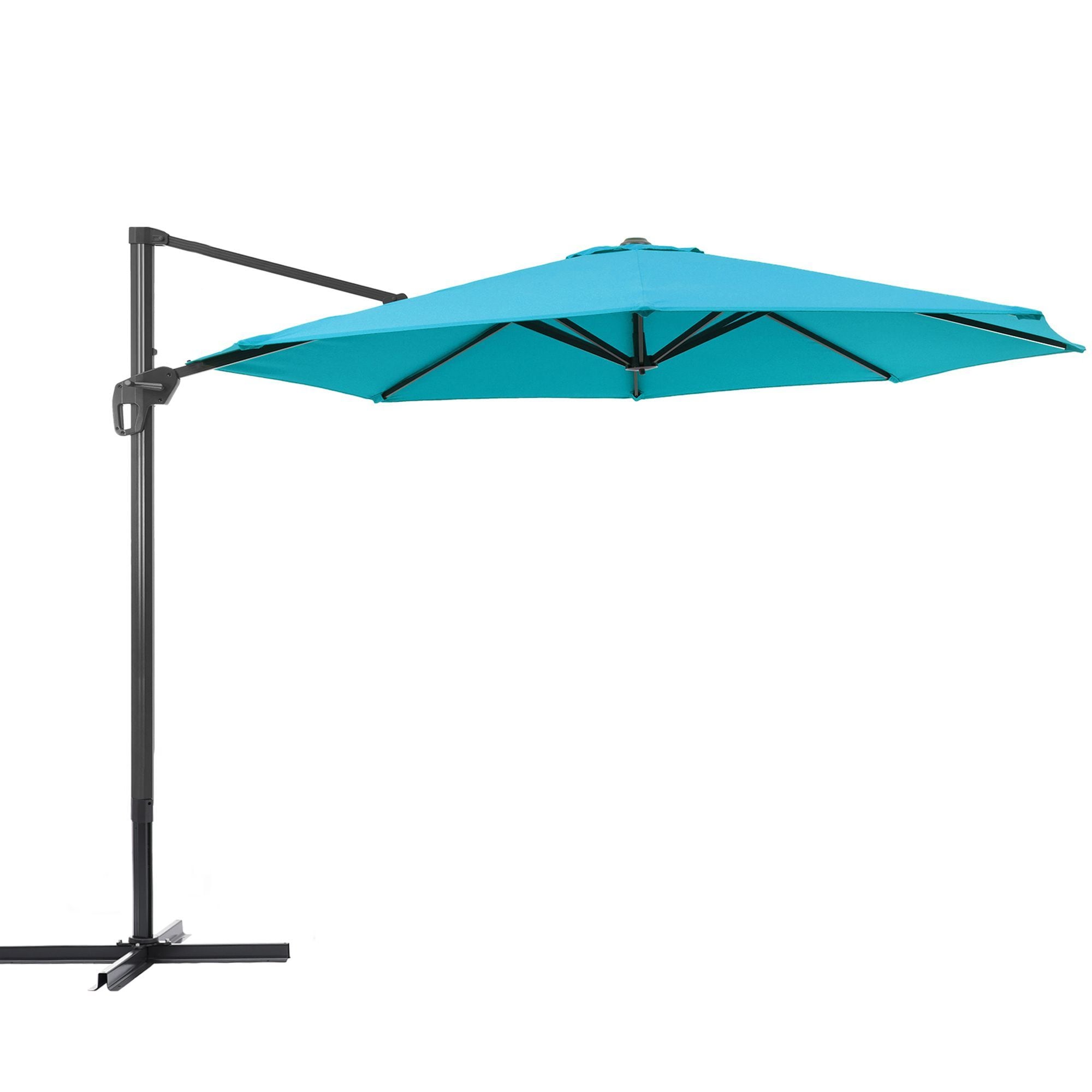 Sonkuki 11-ft Aluminum Blue No-tilt Cantilever Patio Umbrella SD-NB11 ...