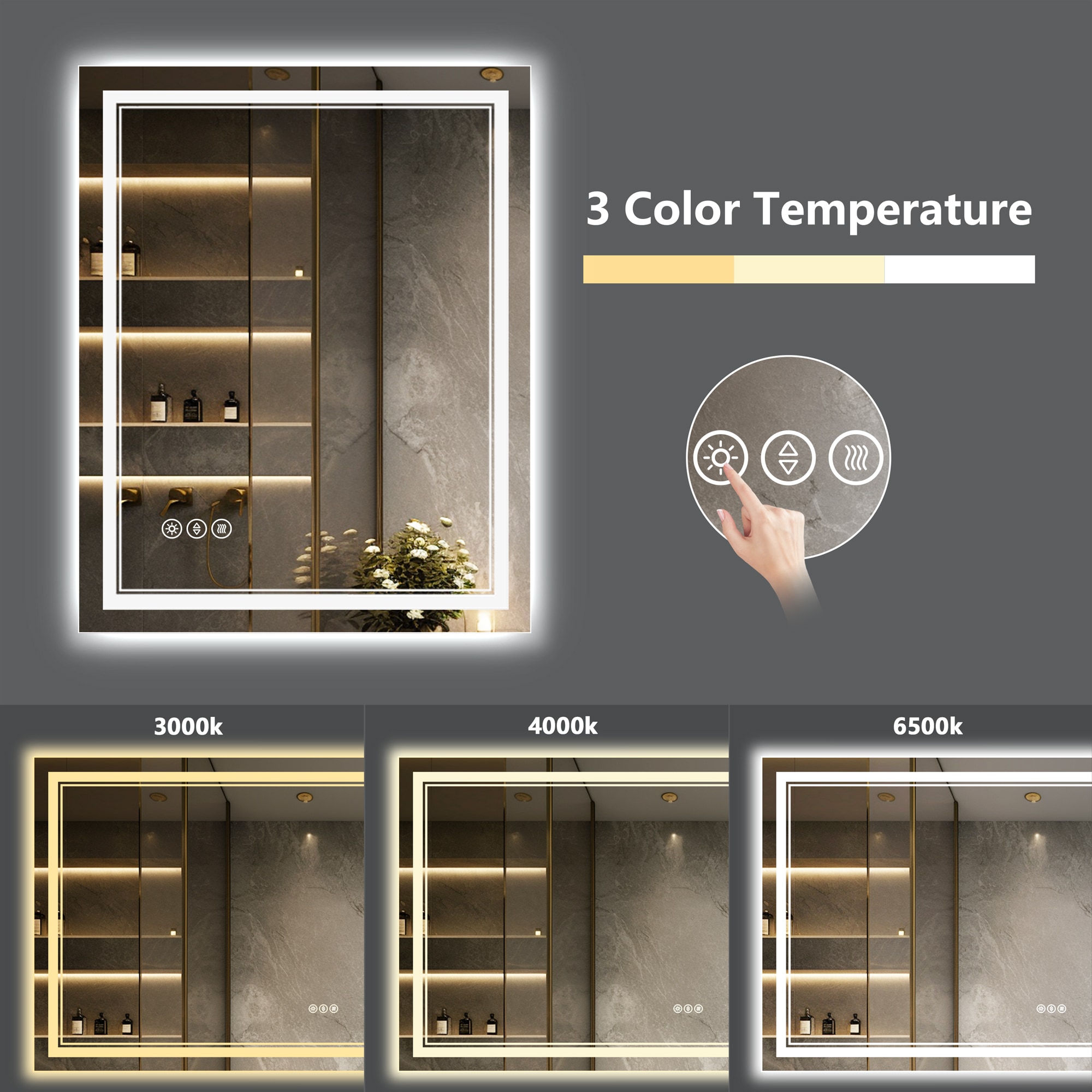 ExBrite DHBM2432BG Framed-Bath-Mirrors - View #4