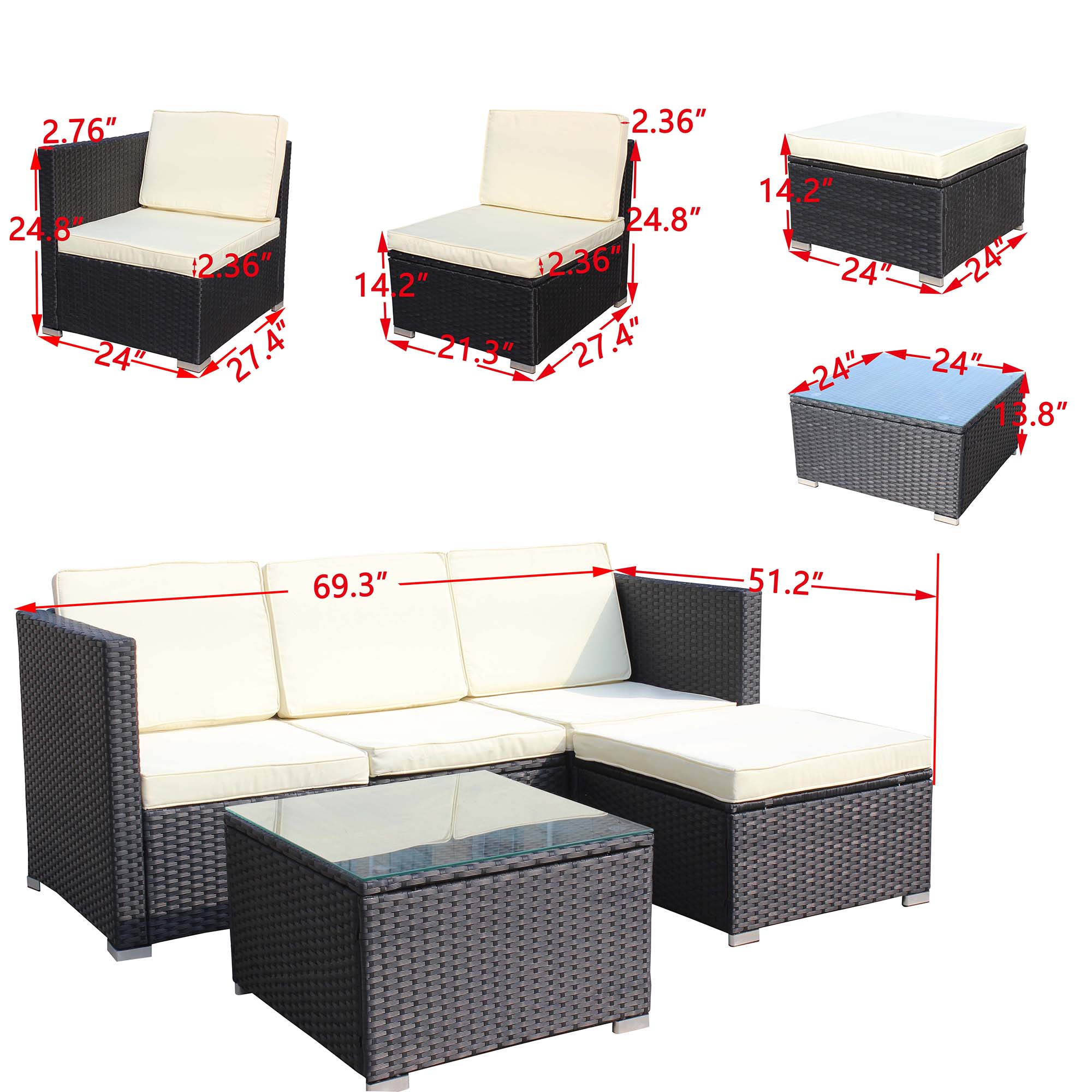 SINOFURN SYB260046GY Patio-Sofas-Daybeds - View #11