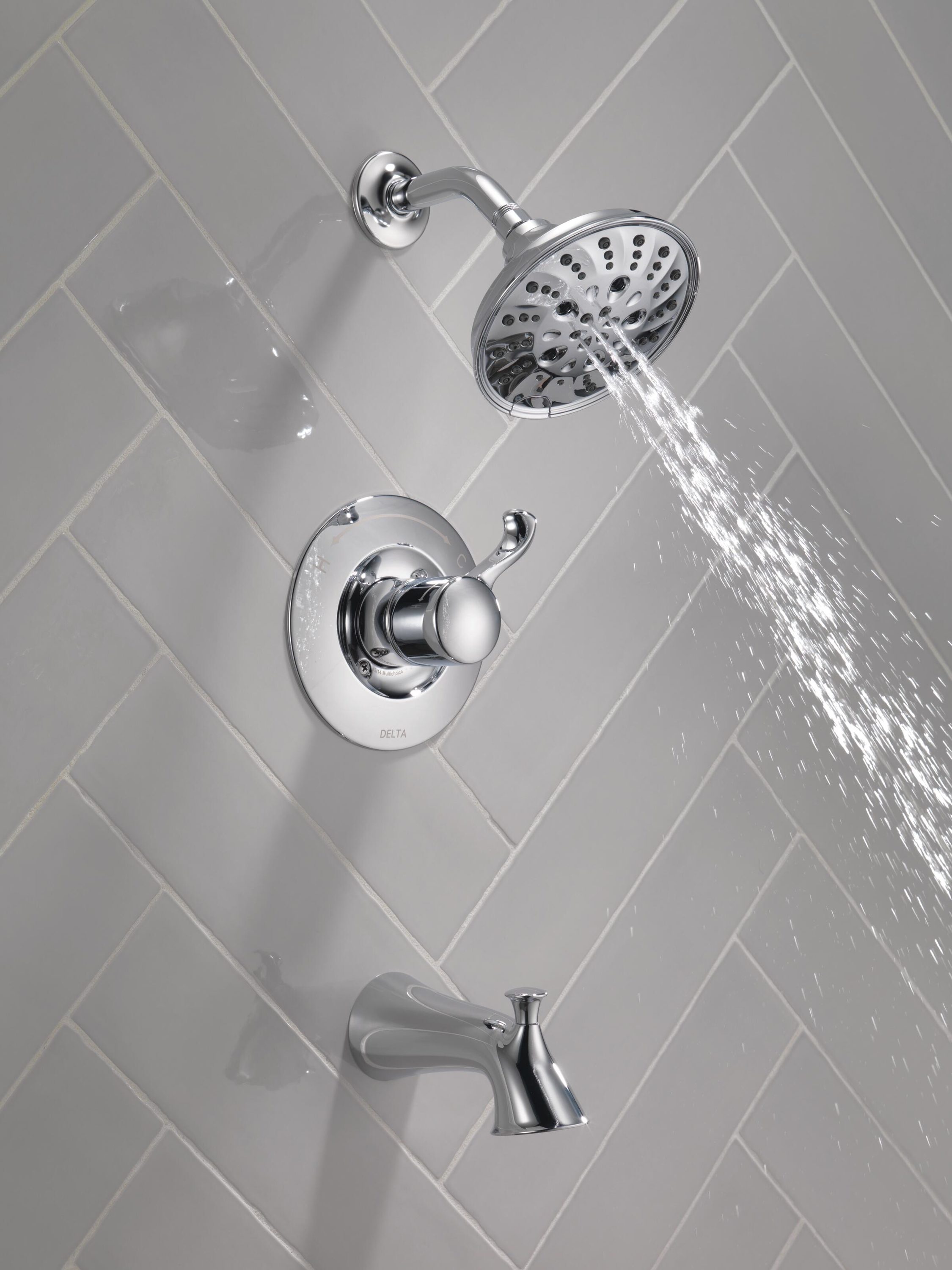 Delta Esato Chrome 1handle Multifunction Round Bathtub and Shower Faucet Valve Included in the