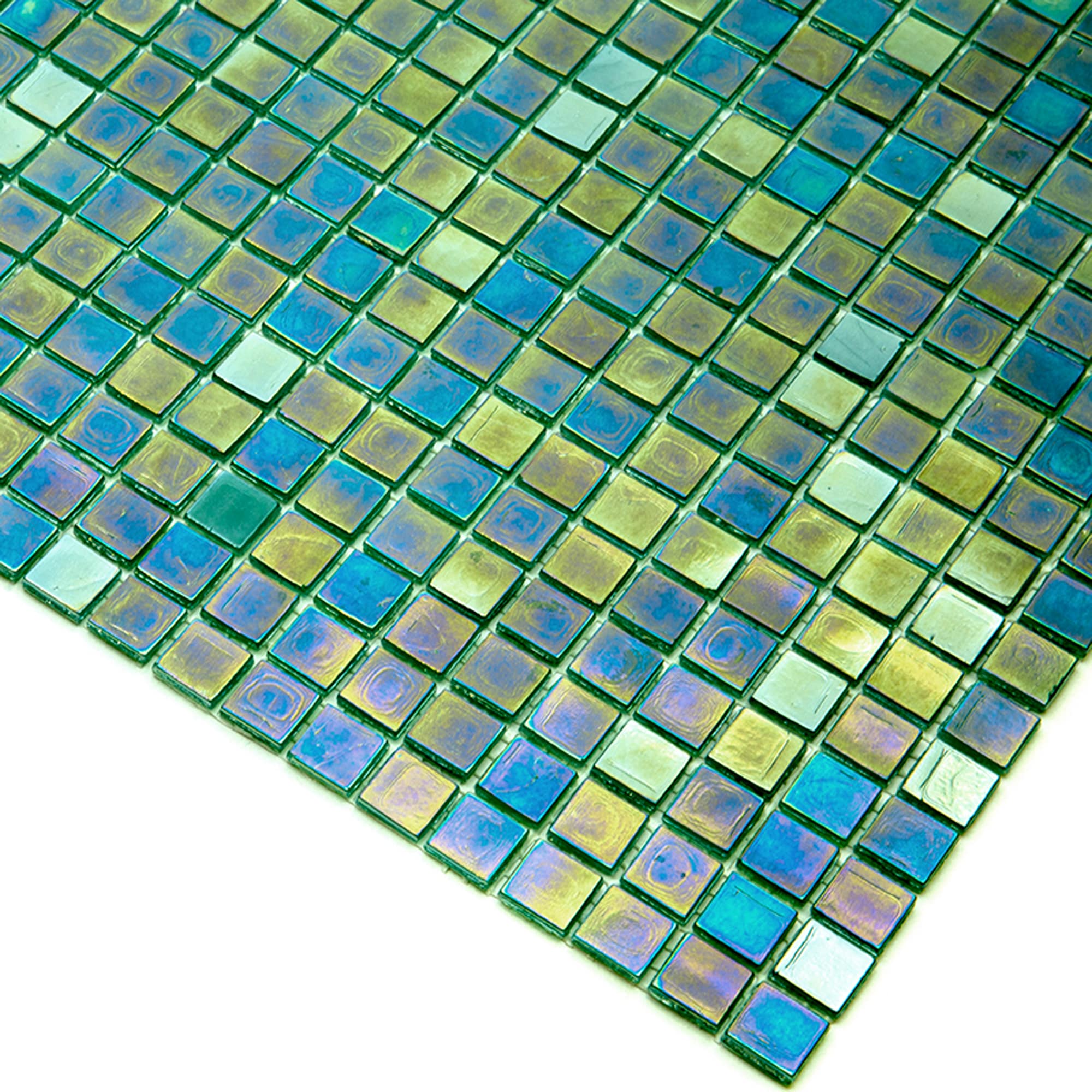 Apollo Tile Skosh Grenn-blue 11-1/2-in x 11-1/2-in Glossy Glass Uniform Squares Floor and Wall Tile (18.69-sq. ft/ Carton)