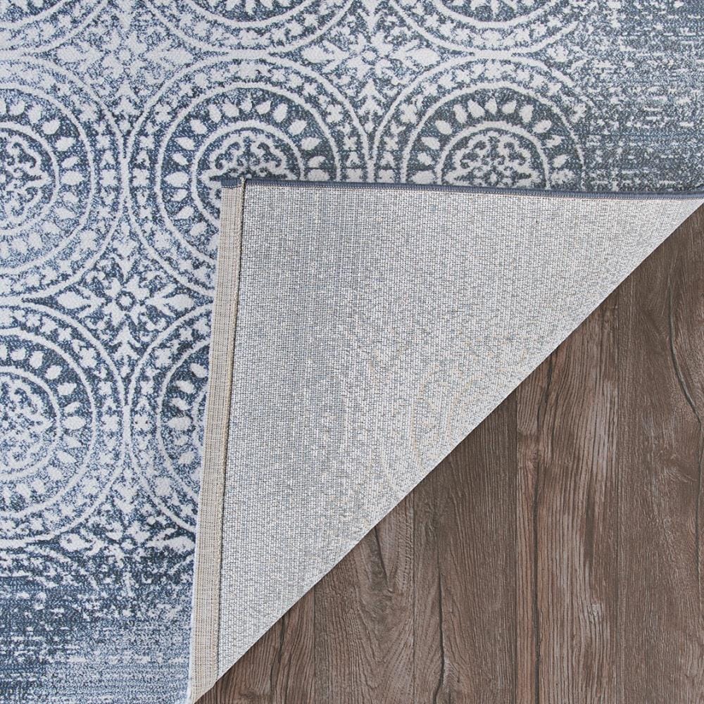 Slate Blue & Pearl Reversible Handmade Area Rug - 6'6" x 9'6"