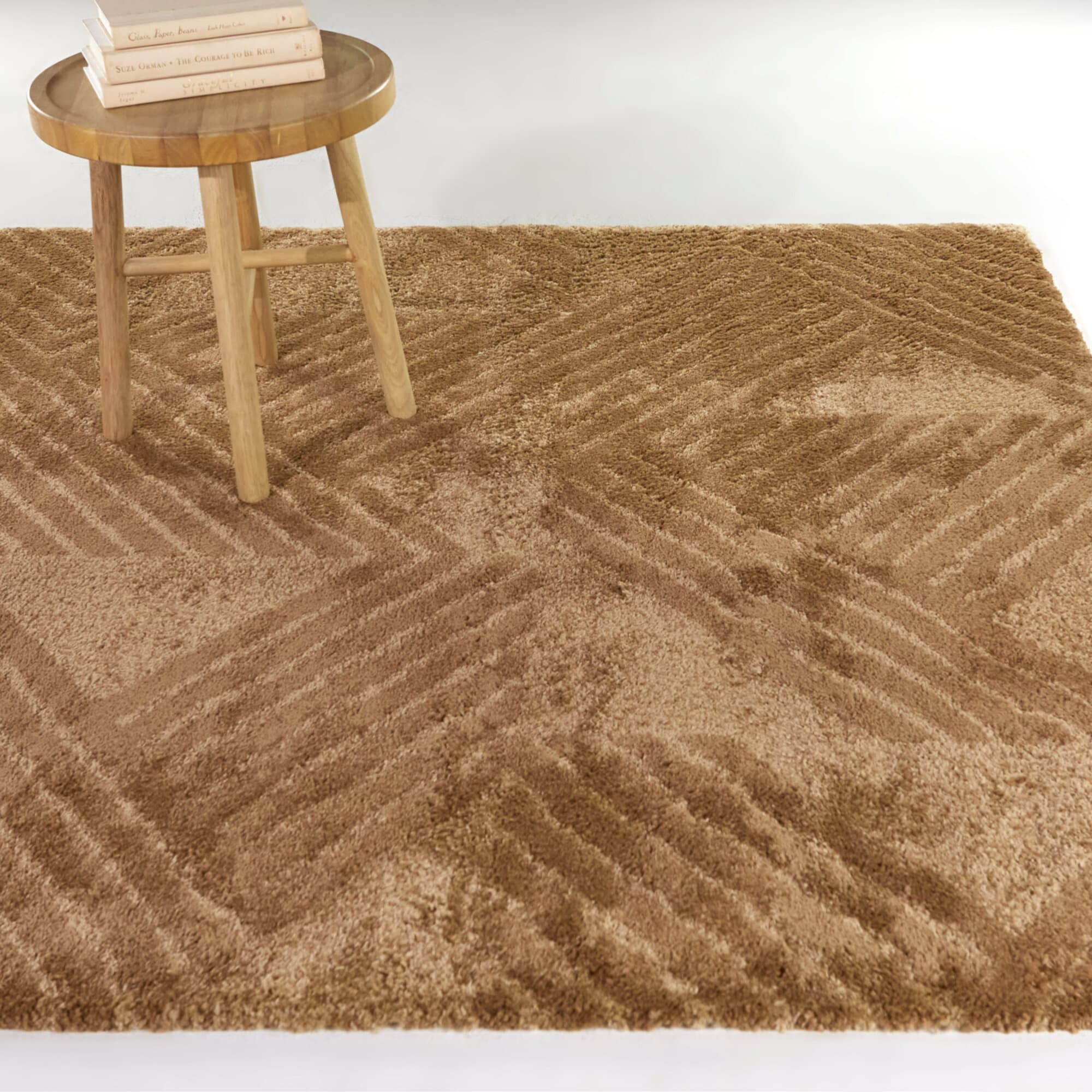 Balta 3116740 5 x 6 (ft) Polypropylene Brown Rectangular Indoor Stripe Mid-Century Modern Area rug