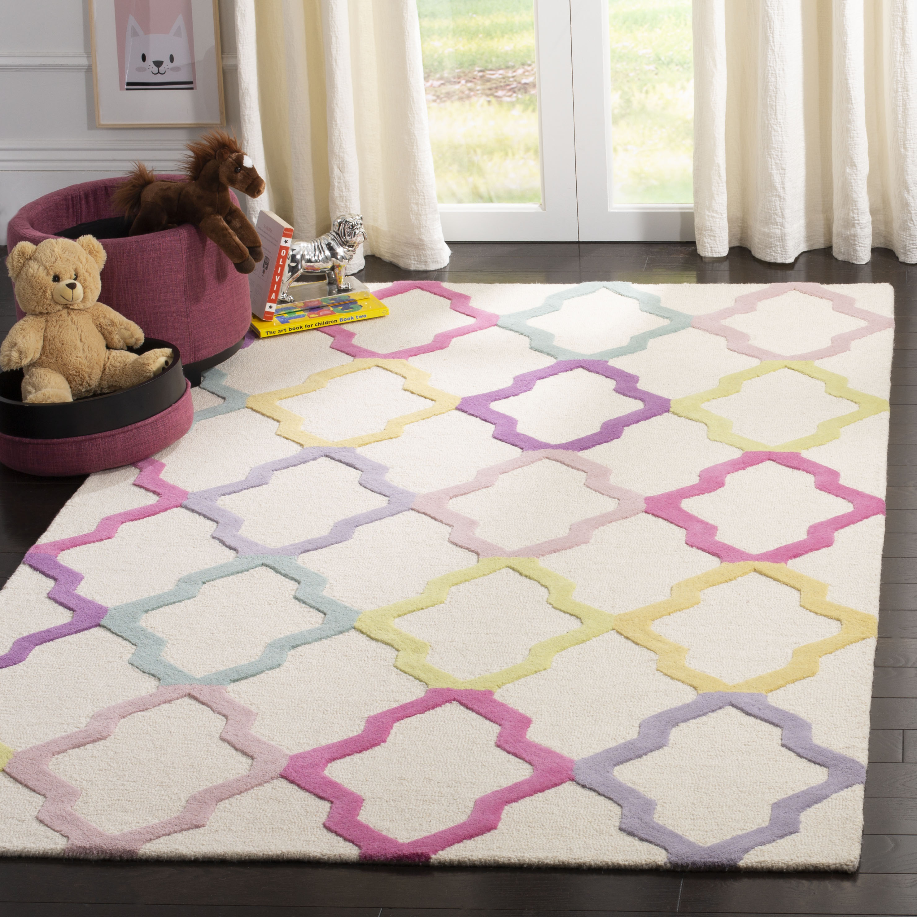   Kids 102 Ivory/Multi Kids 4ft x 6ft Small Rectangle Rug