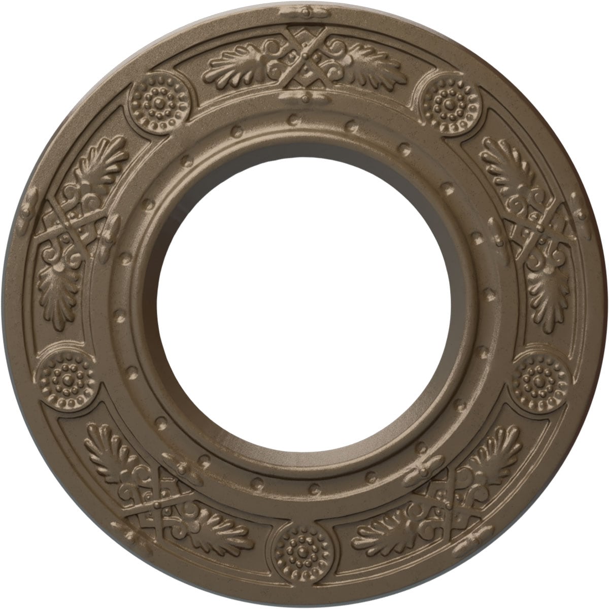 Ekena Millwork CM08DNWSS Daniela 8-in W x 8-in L Painted Warm Silver Polyurethane Whole Ceiling Medallion