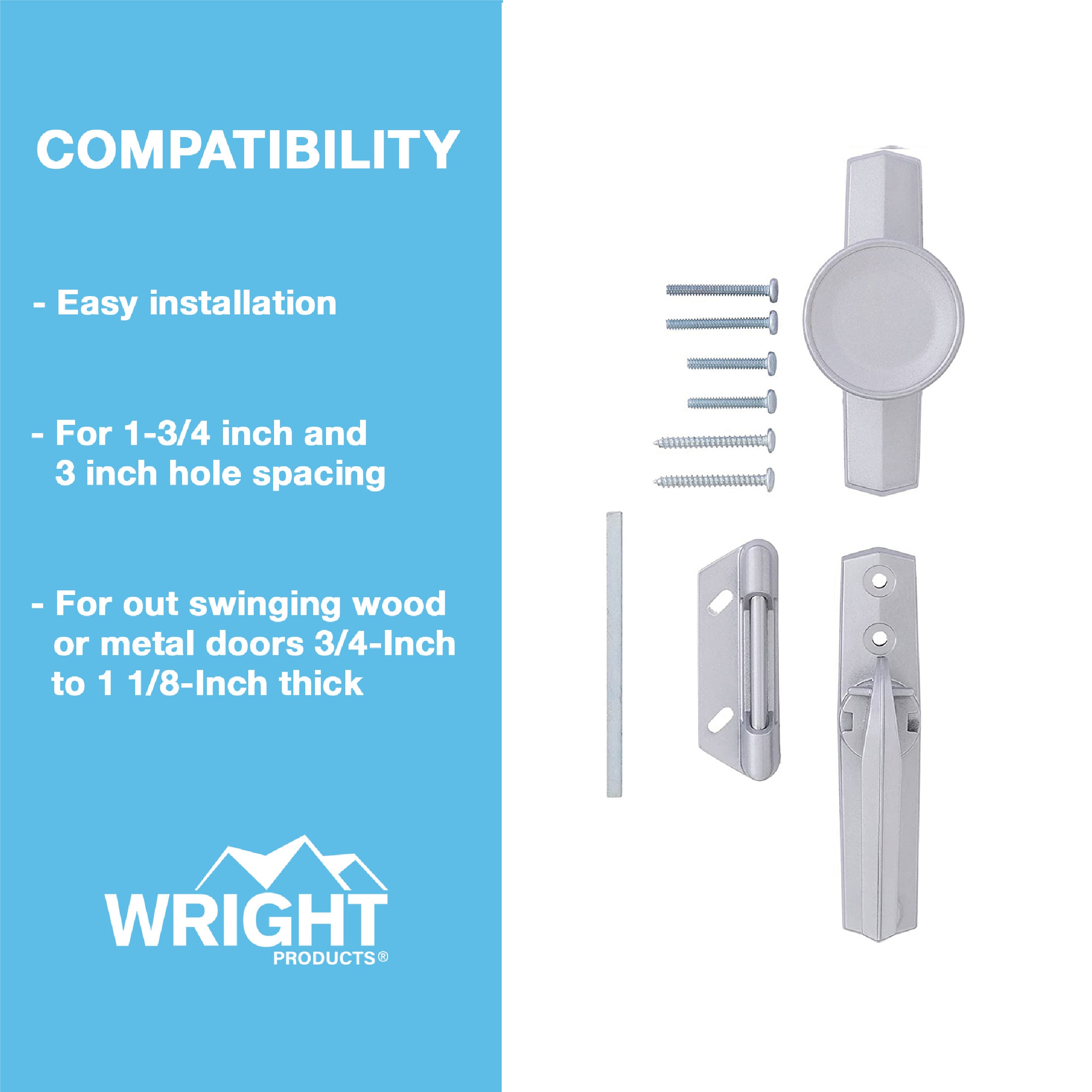 WRIGHT PRODUCTS V670 UNIVERSAL KNOB LATCH, ALUM Screen-Storm-Door-Handles - View #13