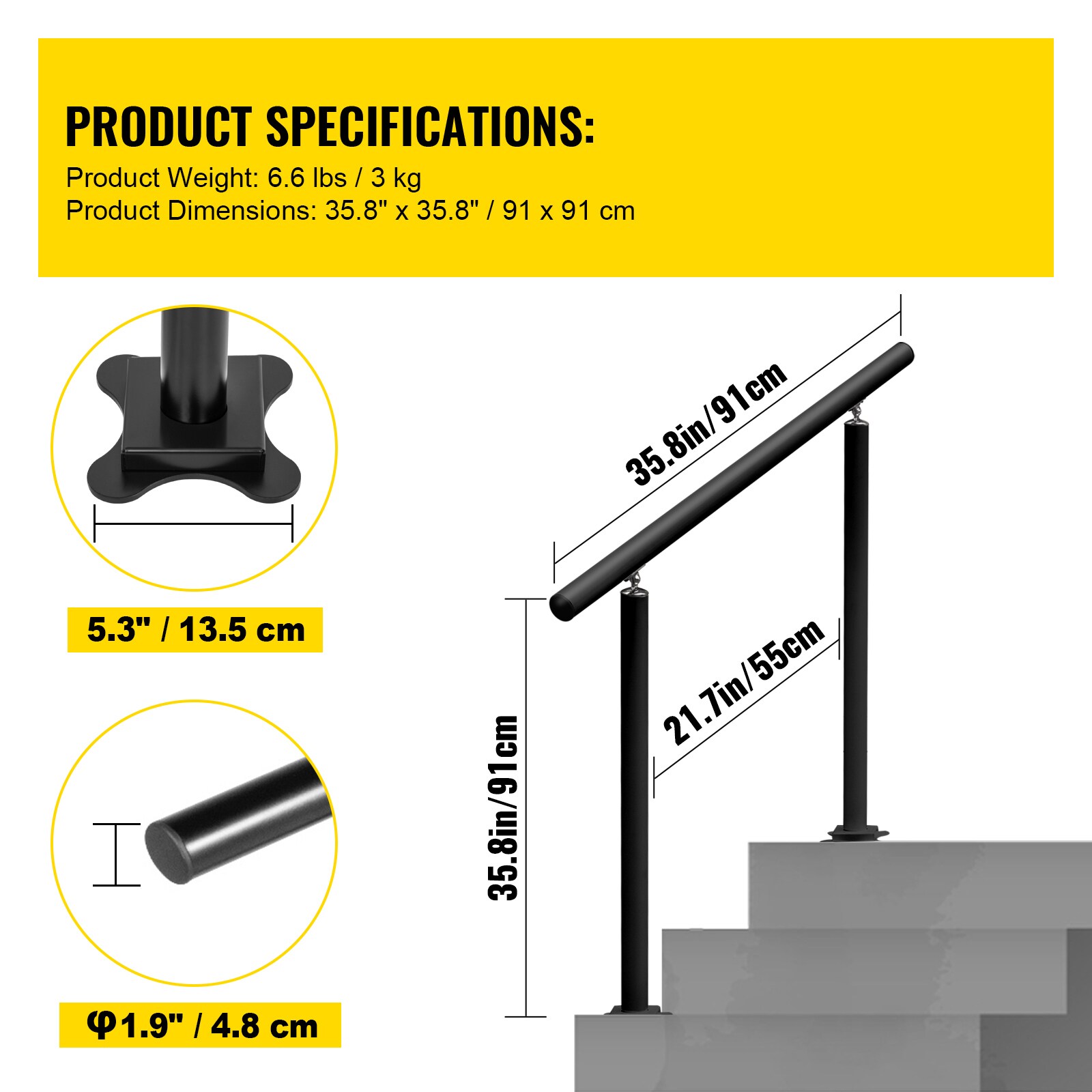VEVOR SCLZLTFS3YCY01185V0 railings - View #8