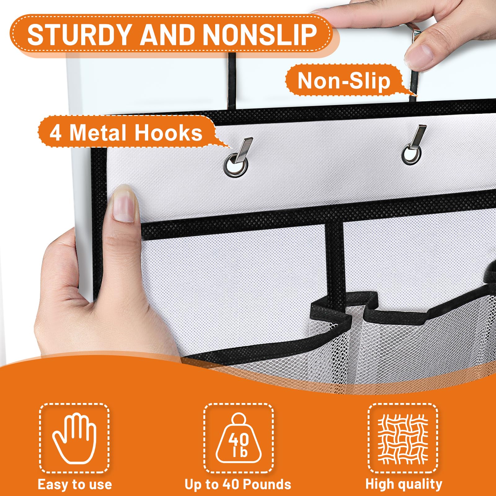 Phewnyzo Over the Door Shoe Organizer 2 pcs 35 Pocket Hanging Shoe Rack ...