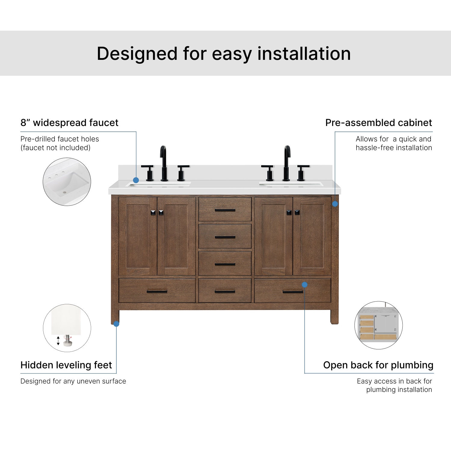 ARIEL A061DWQRVOBRO Bath-Vanity-Combo - View #7