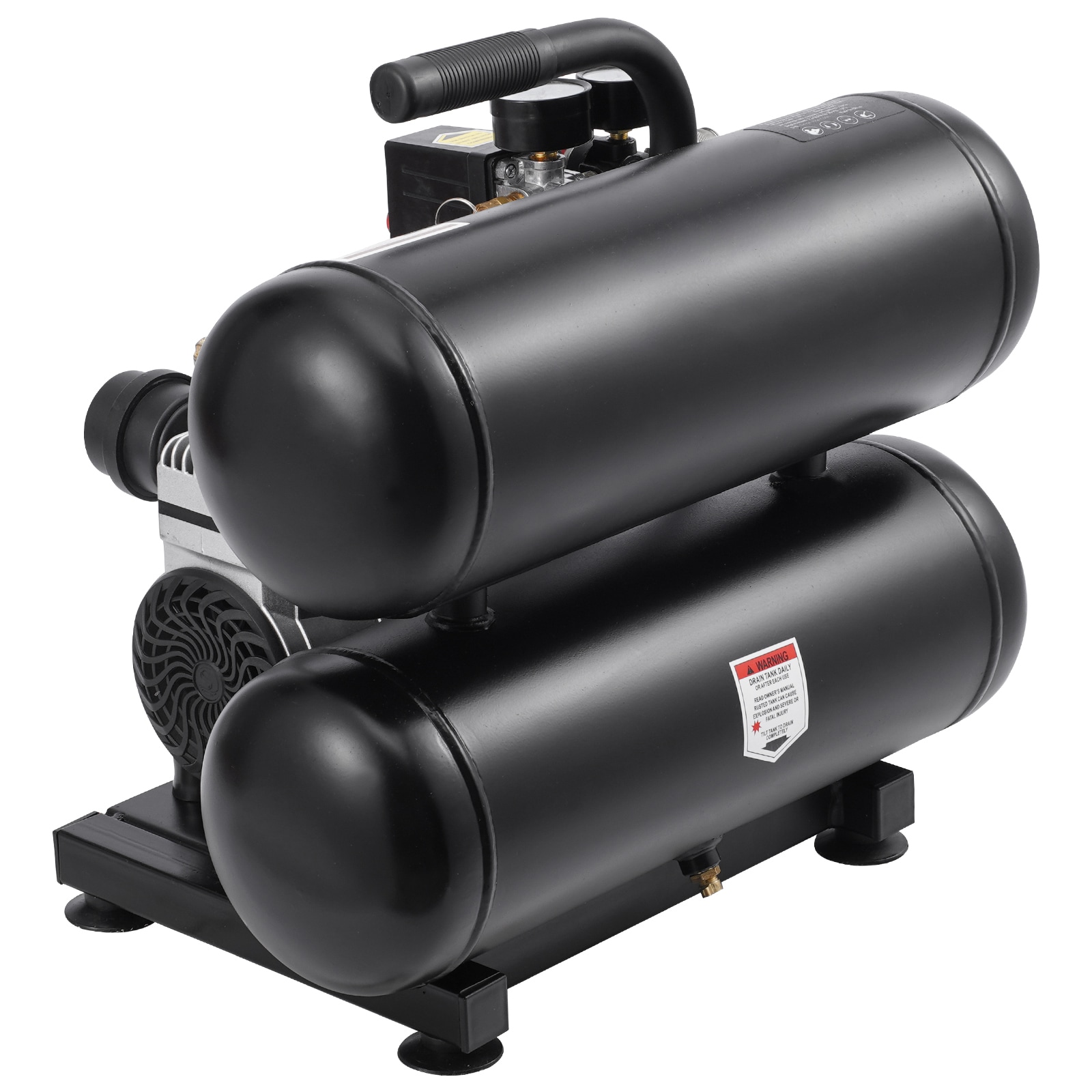 Mecale 4.6-Gallon 1-HP Oil Free Steel Tank Air Compressor 2.2 CFM at 90 PSI with 120 PSI Max Pressure