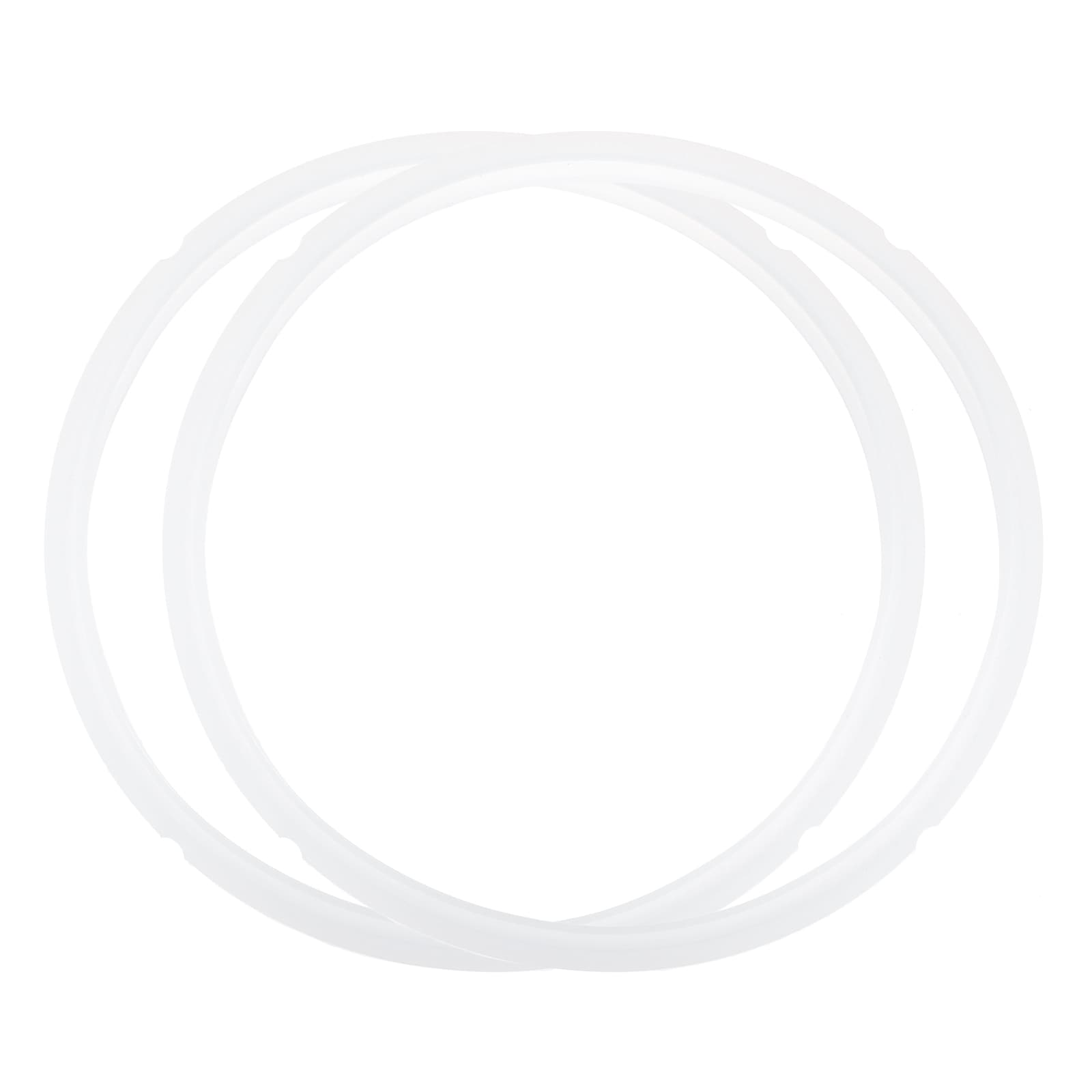 Unique Bargains 2pcs Silicone Sealing Ring for Pressure Pot 8QT Pressure Pot Inner Gasket Seal Rings Pressure Cooker Replacement Part White #S26042700UX4922