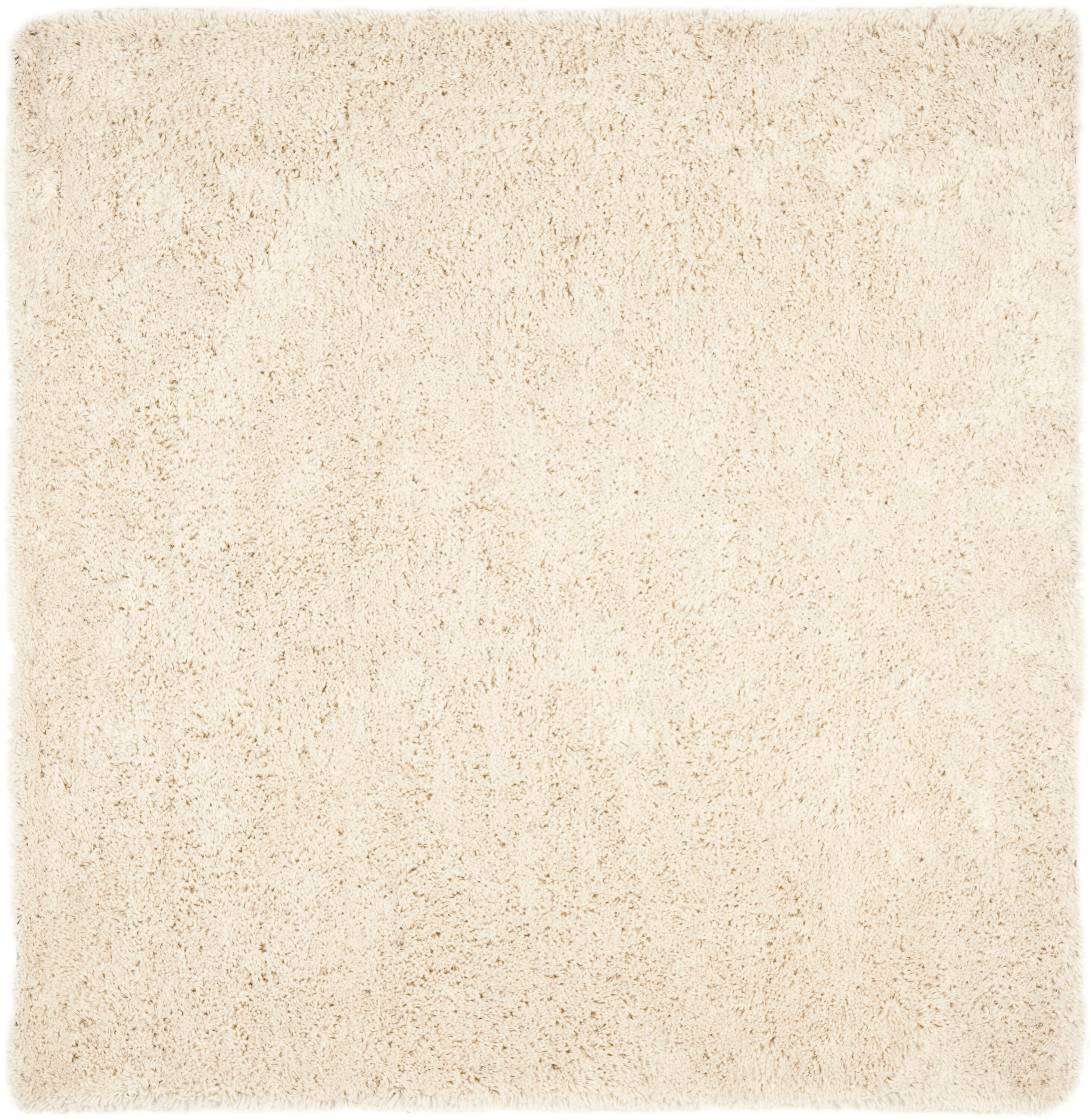 White 9' x 9' Square Hand-Tufted Shag Area Rug