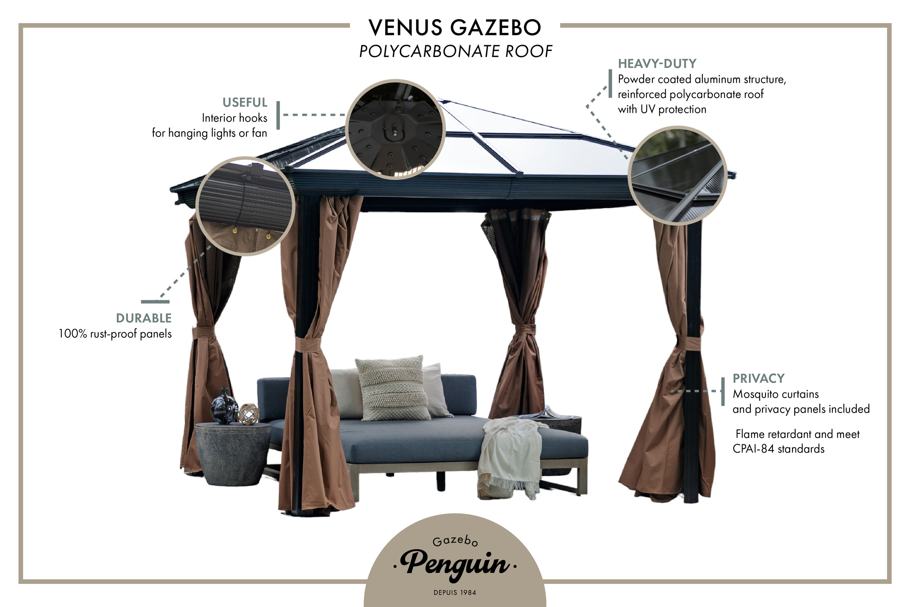 Gazebo Penguin 43226-22 Wood-Resin-Gazebos - View #14