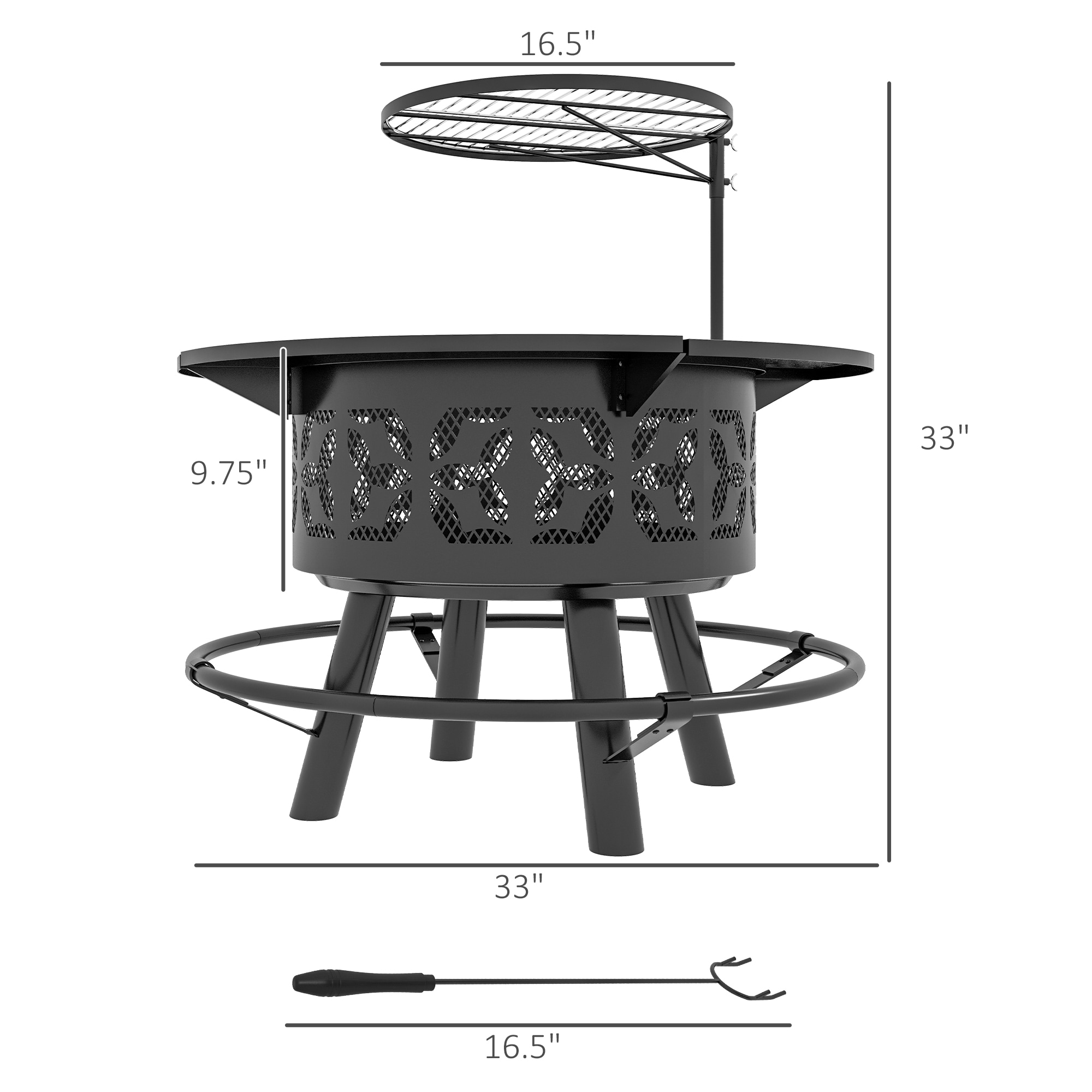 Maocao Hoom JL174298 Outdoor-Woodburning-Firepits - View #2