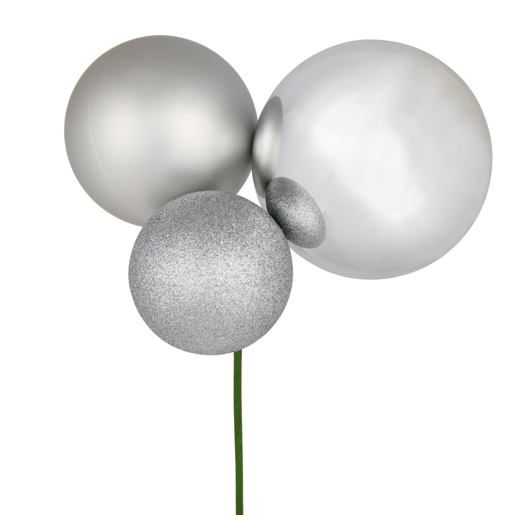 Vickerman N193207 2 -Pack Silver Ball Standard Indoor Ornament set Shatterproof