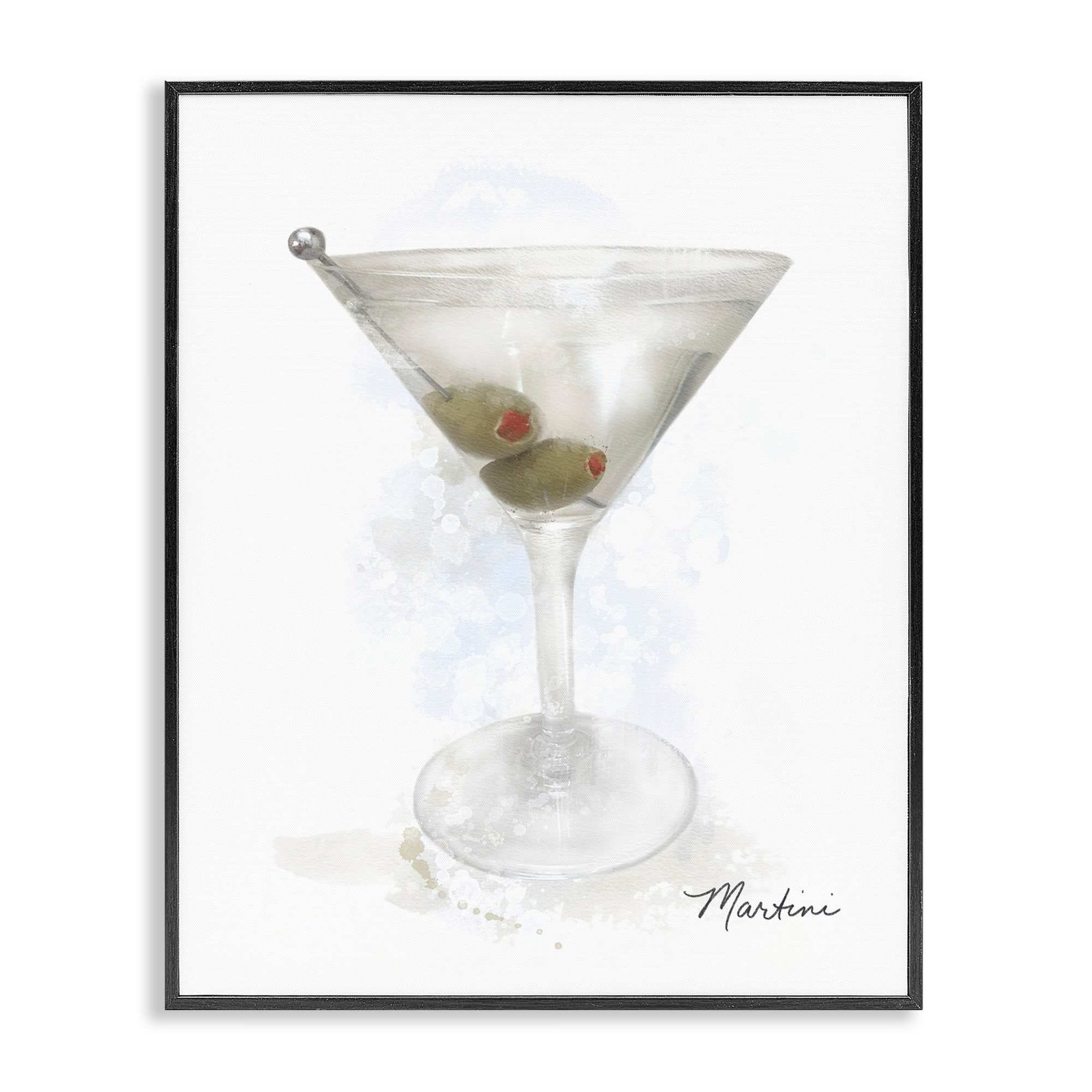 Stupell Industries BS-511-FR-24X30 Soft Muted Martini Black Framed Giclee Art By Matthew Piotrowicz 24 x 30
