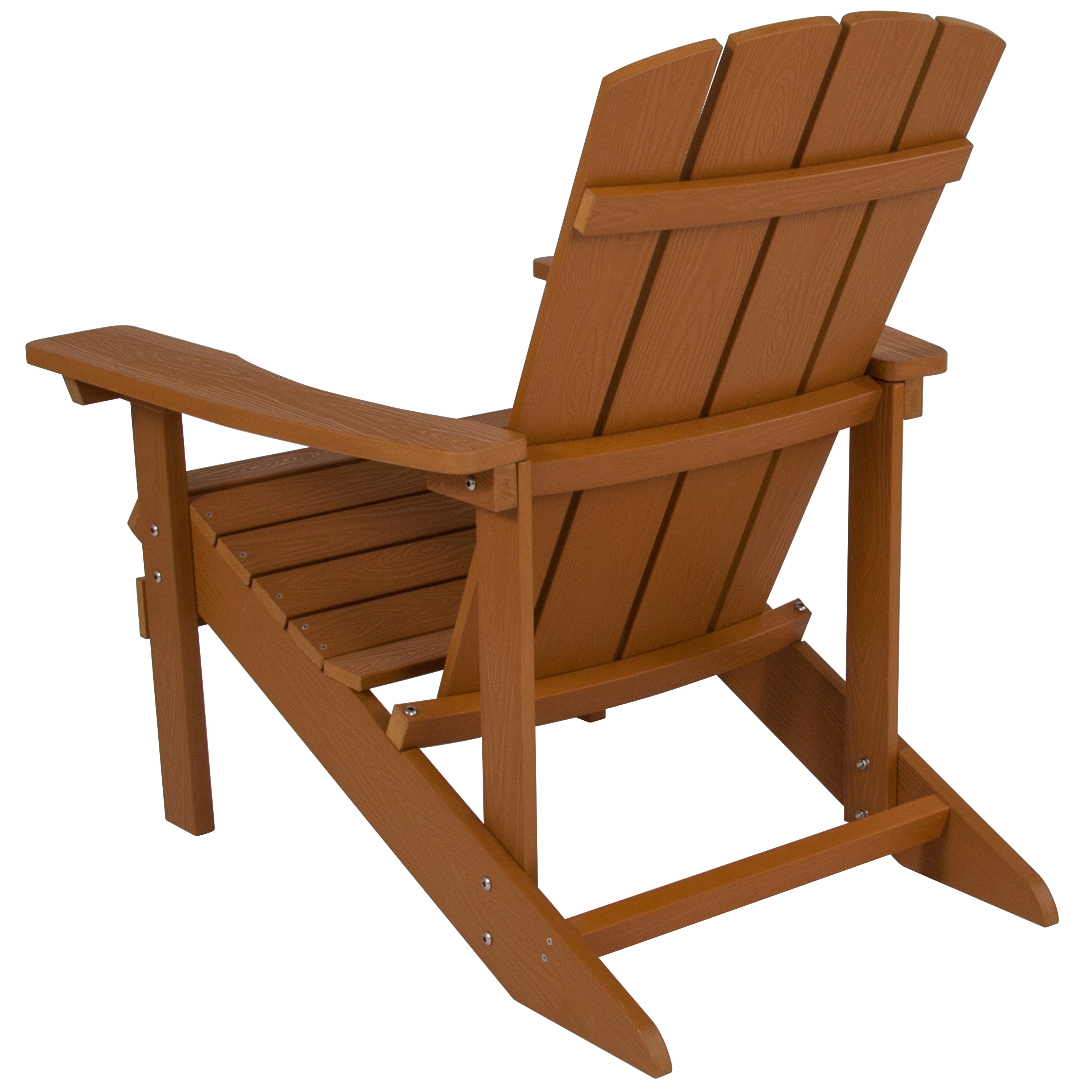 Teak Wood Grain Polystyrene Adirondack Chair with Armrests