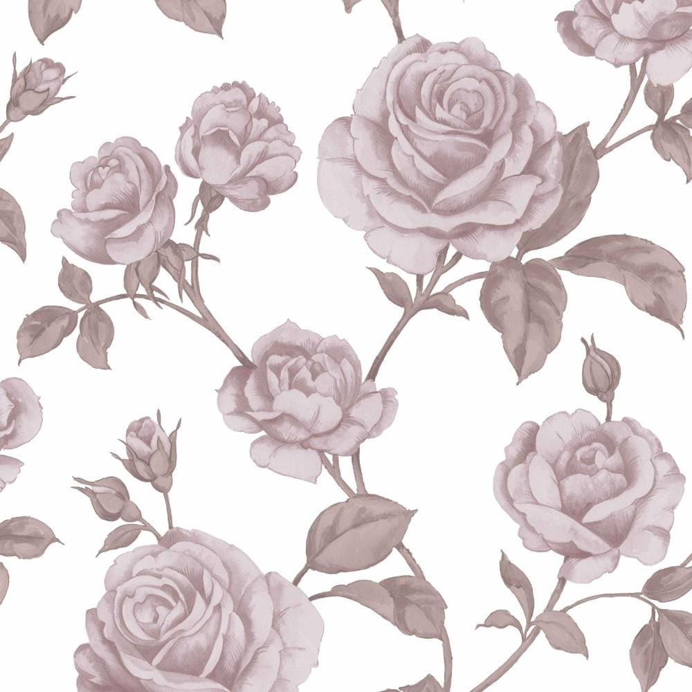 Graham & Brown 104137 Vermeil 56-Sq. Feet Pink/White Paper Floral Unpasted Wallpaper