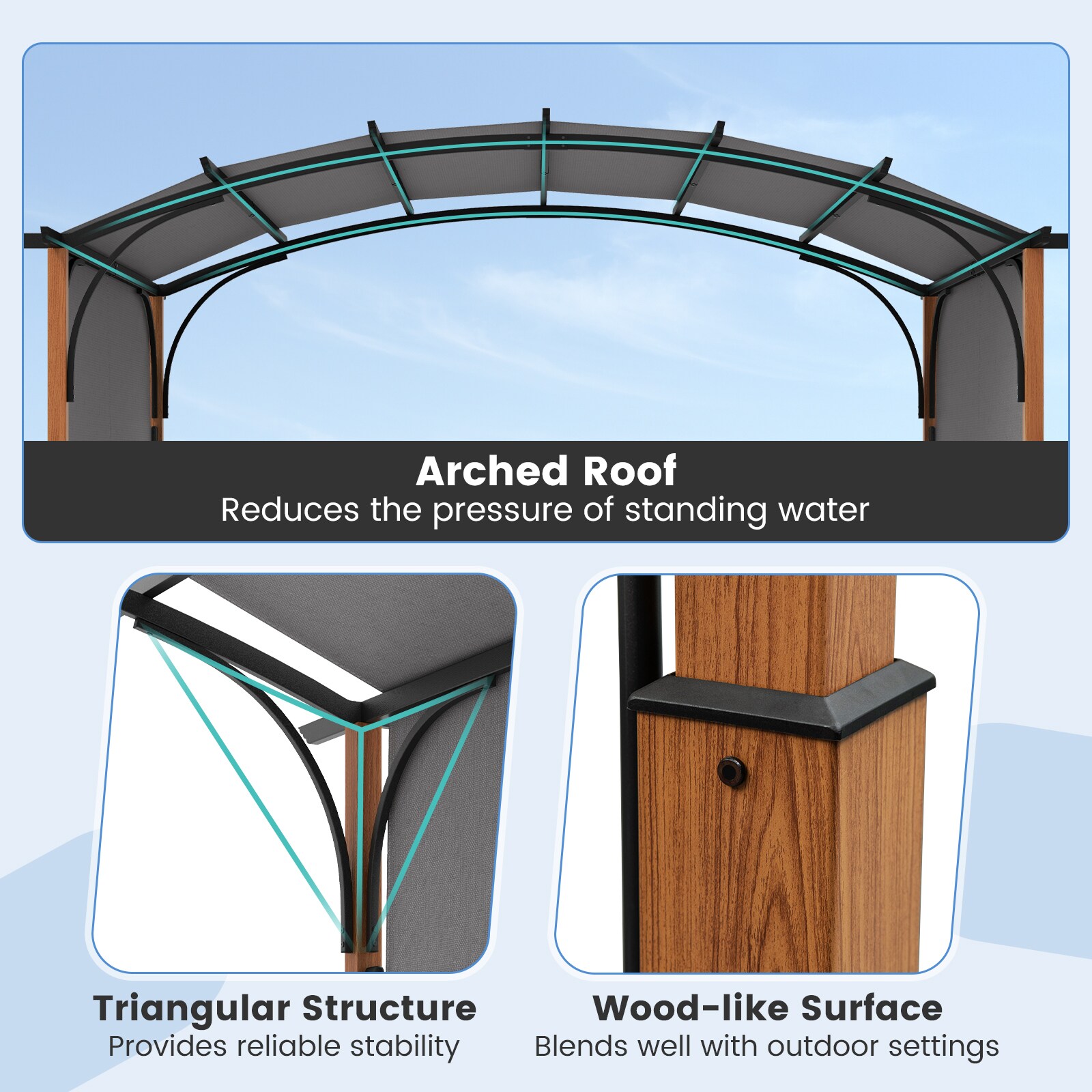 Poinic CWZ11859GR Wood-Resin-Gazebos - View #5