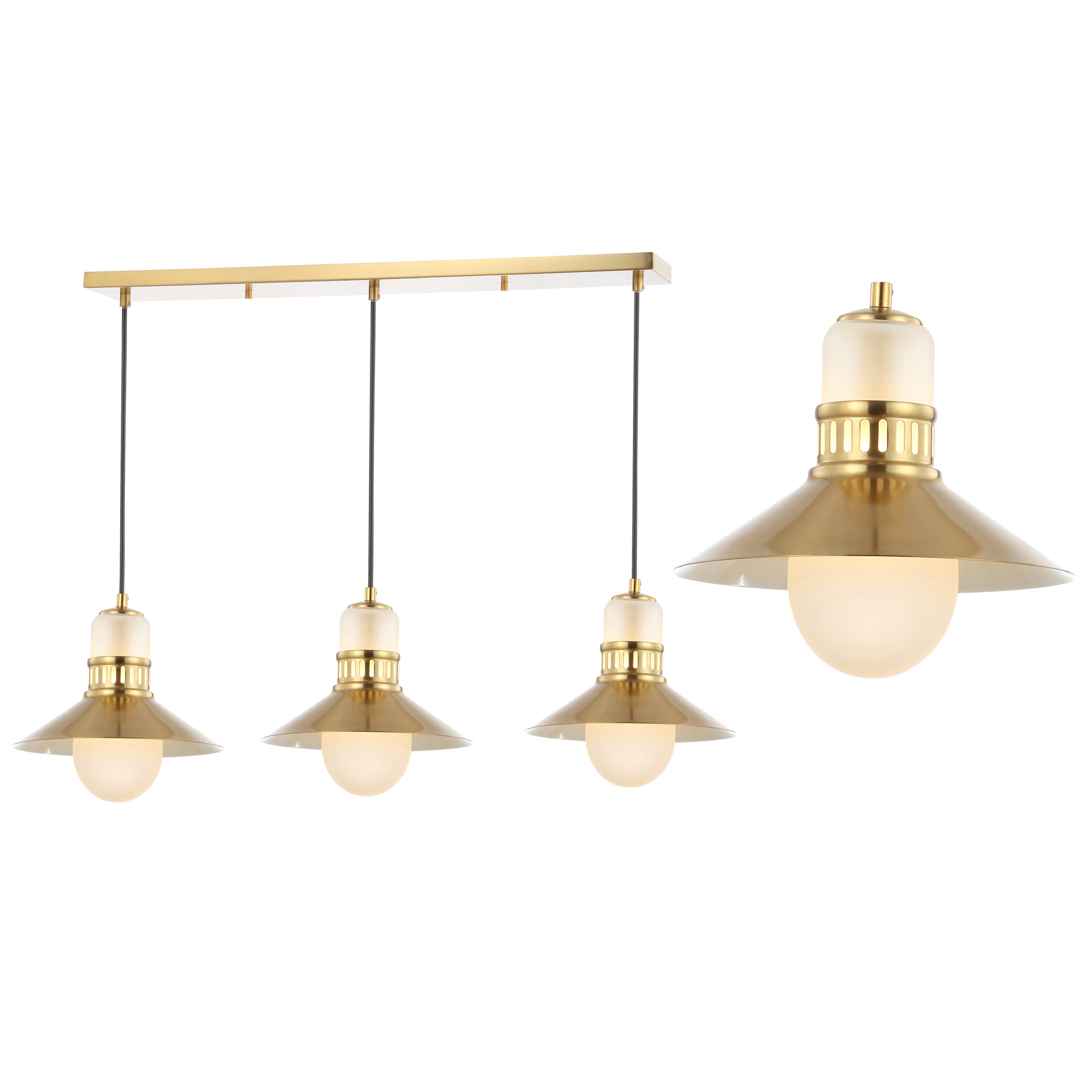 Colin Modern Transitional Brass Gold LED Triple Pendant Light