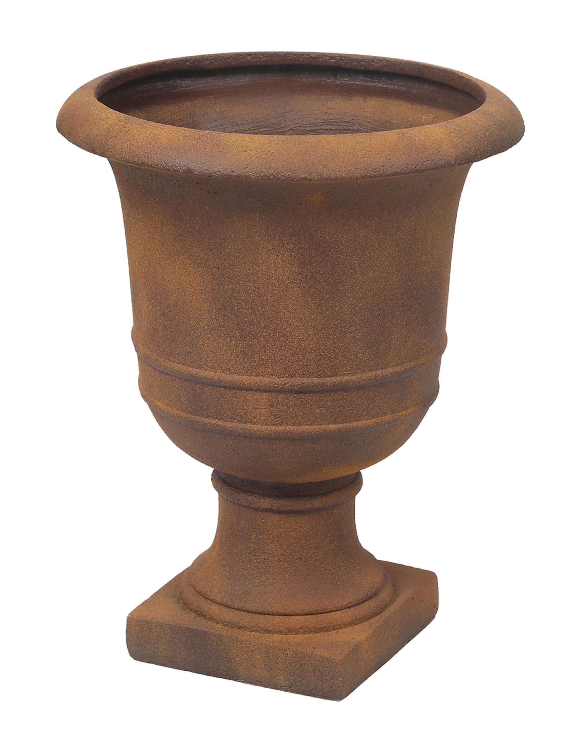 Luxen Home WHPL1233 Urn 16.19-in W x 21.06-in H Brown Mixed/Composite Rustic Indoor/Outdoor Planter